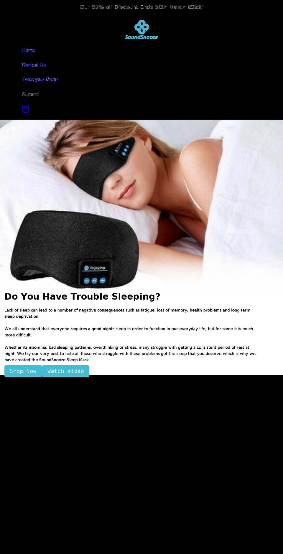 soundsnooze.com shopify website screenshot