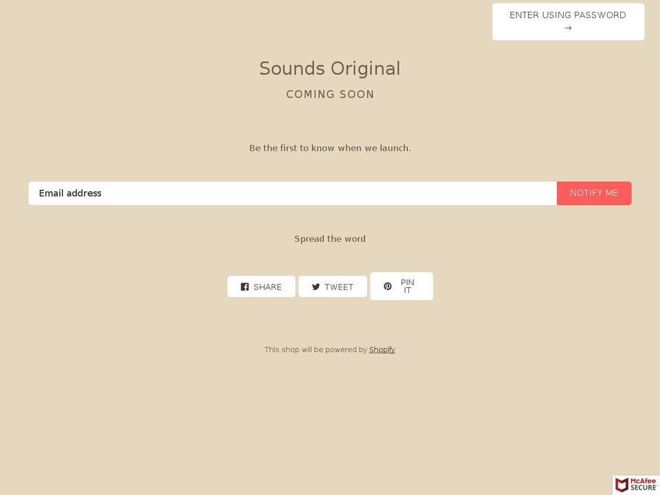 soundsoriginal.com — Shopify storefront screenshot