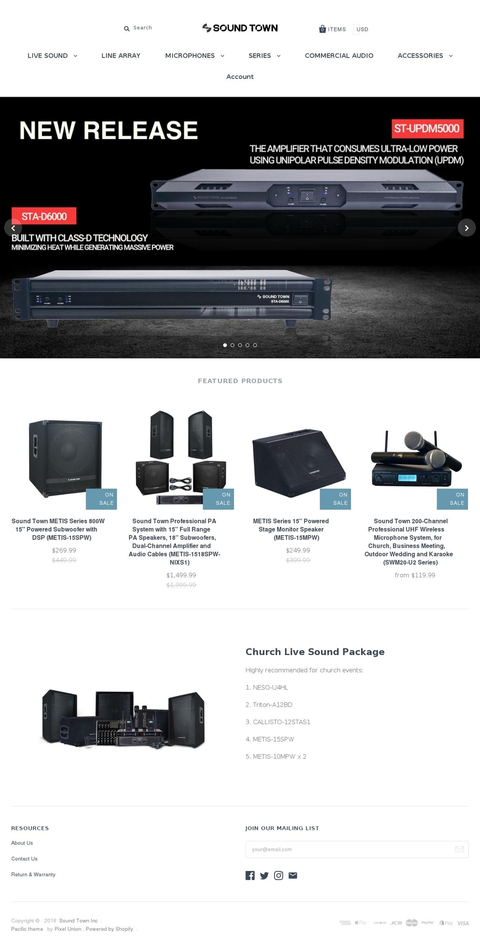 soundtown.com shopify website screenshot
