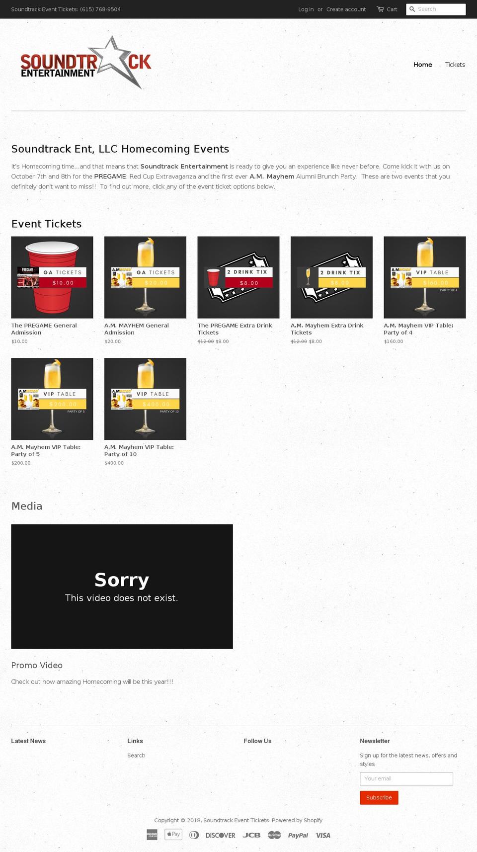 soundtracktickets.com — Shopify storefront screenshot
