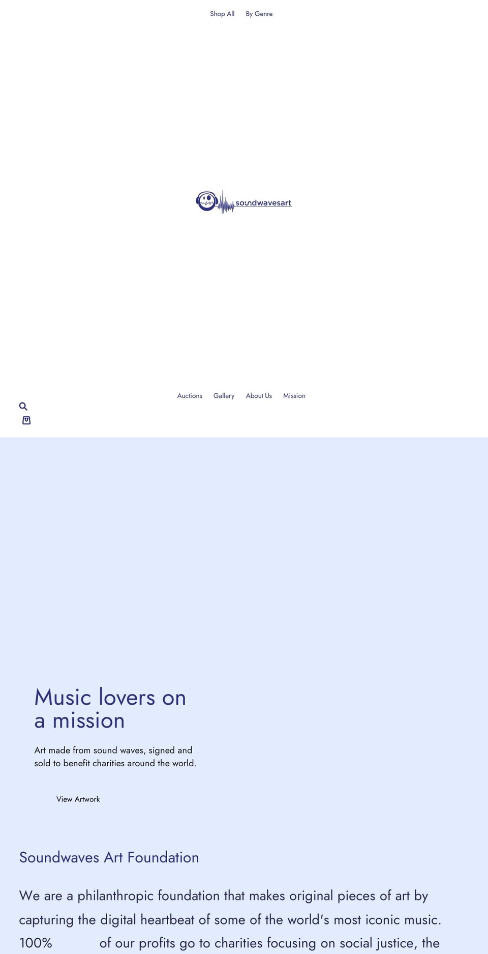 soundwavesartfoundation.com shopify website screenshot