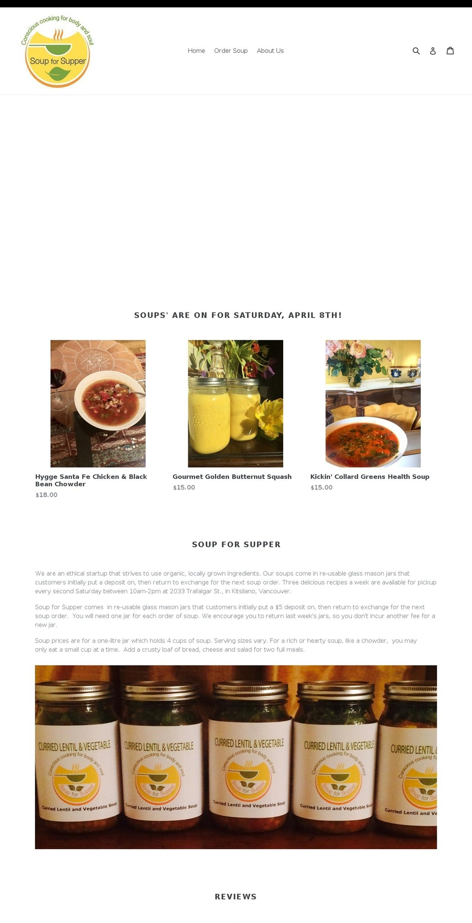 soupforsupper.ca shopify website screenshot