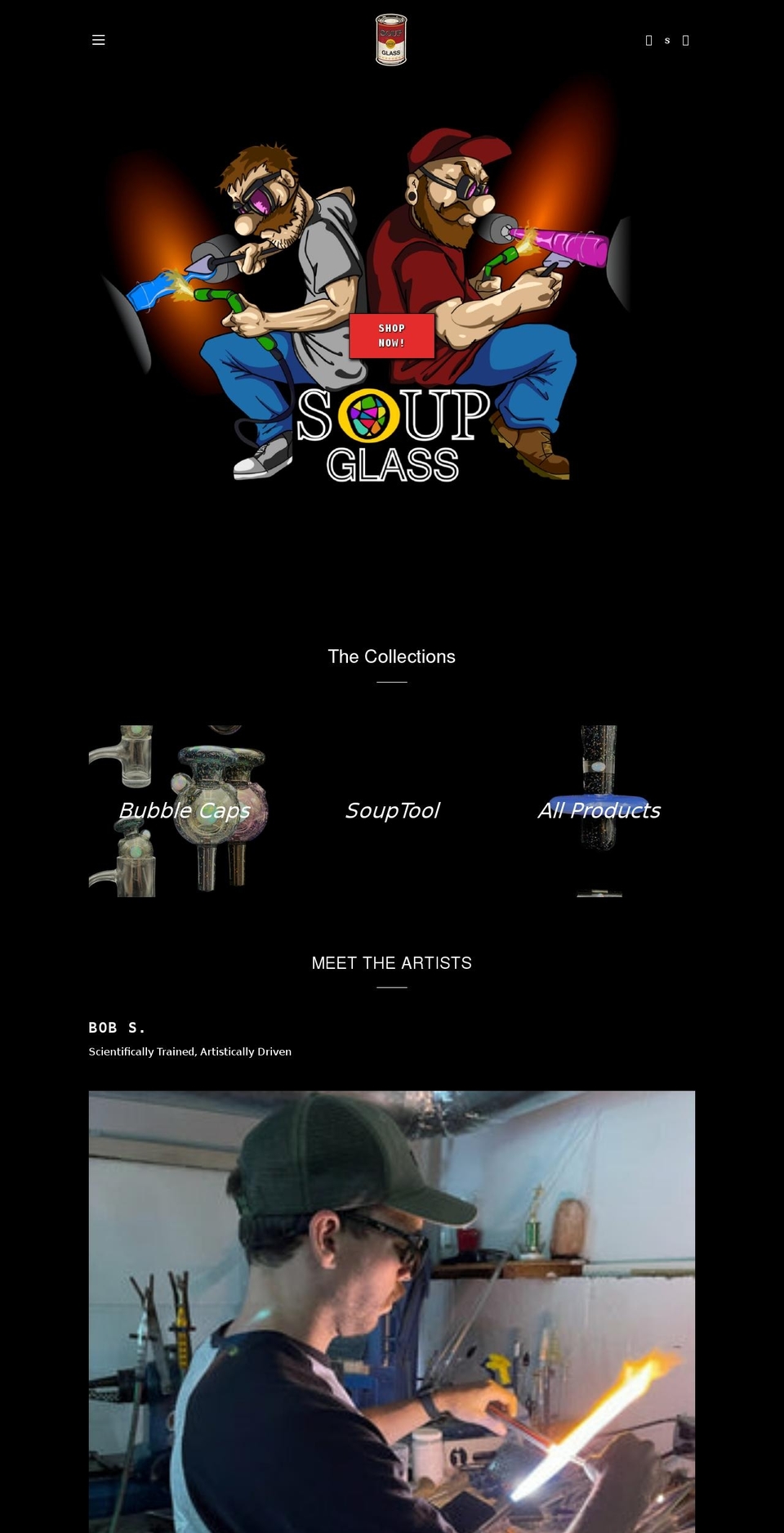 soupglass.com shopify website screenshot