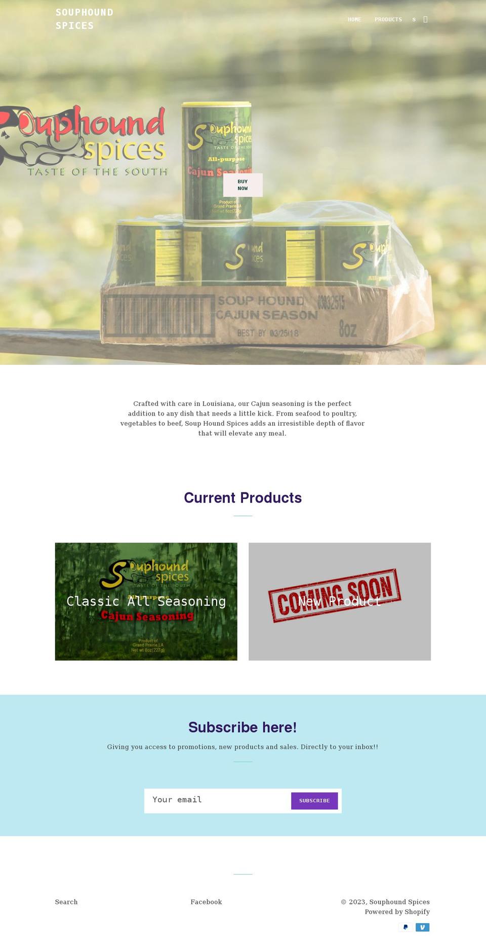 souphoundspices.com shopify website screenshot