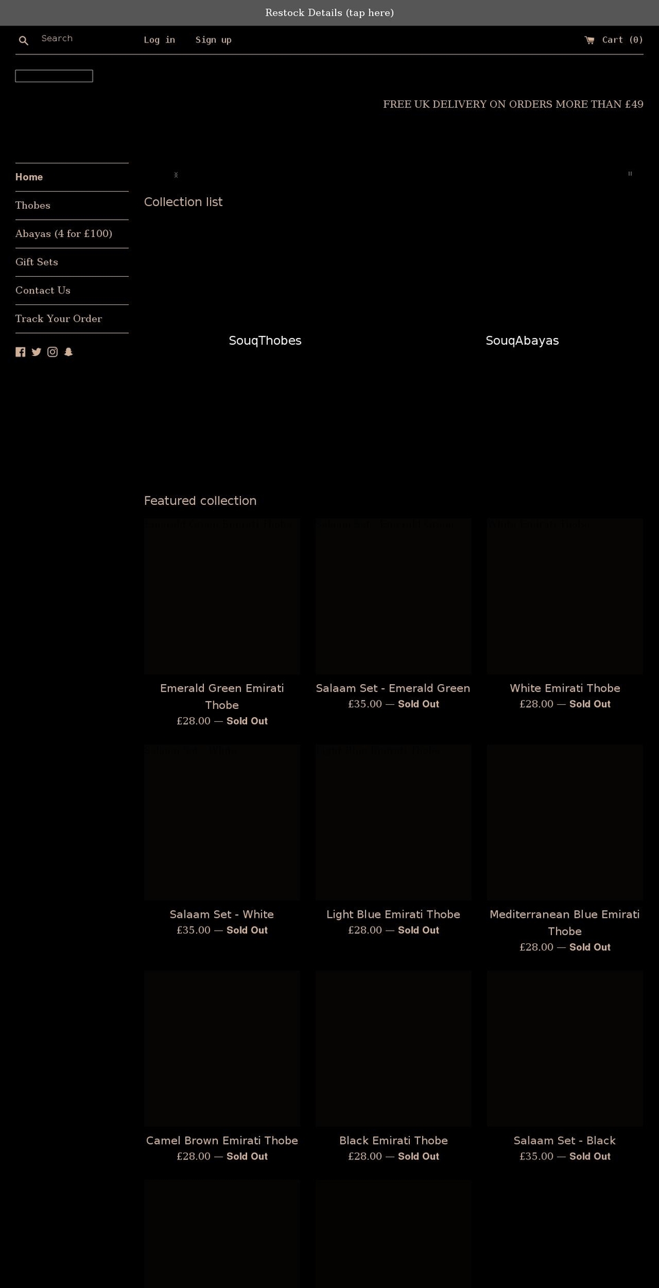 souqthobes.co.uk shopify website screenshot