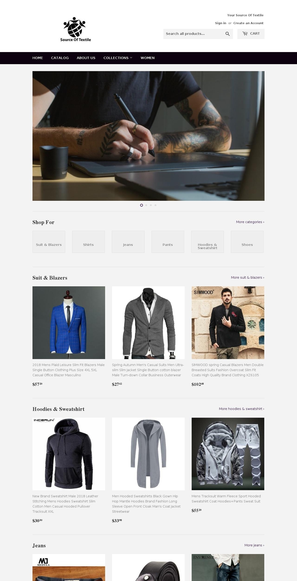 sourceoftextile.com — Shopify storefront screenshot