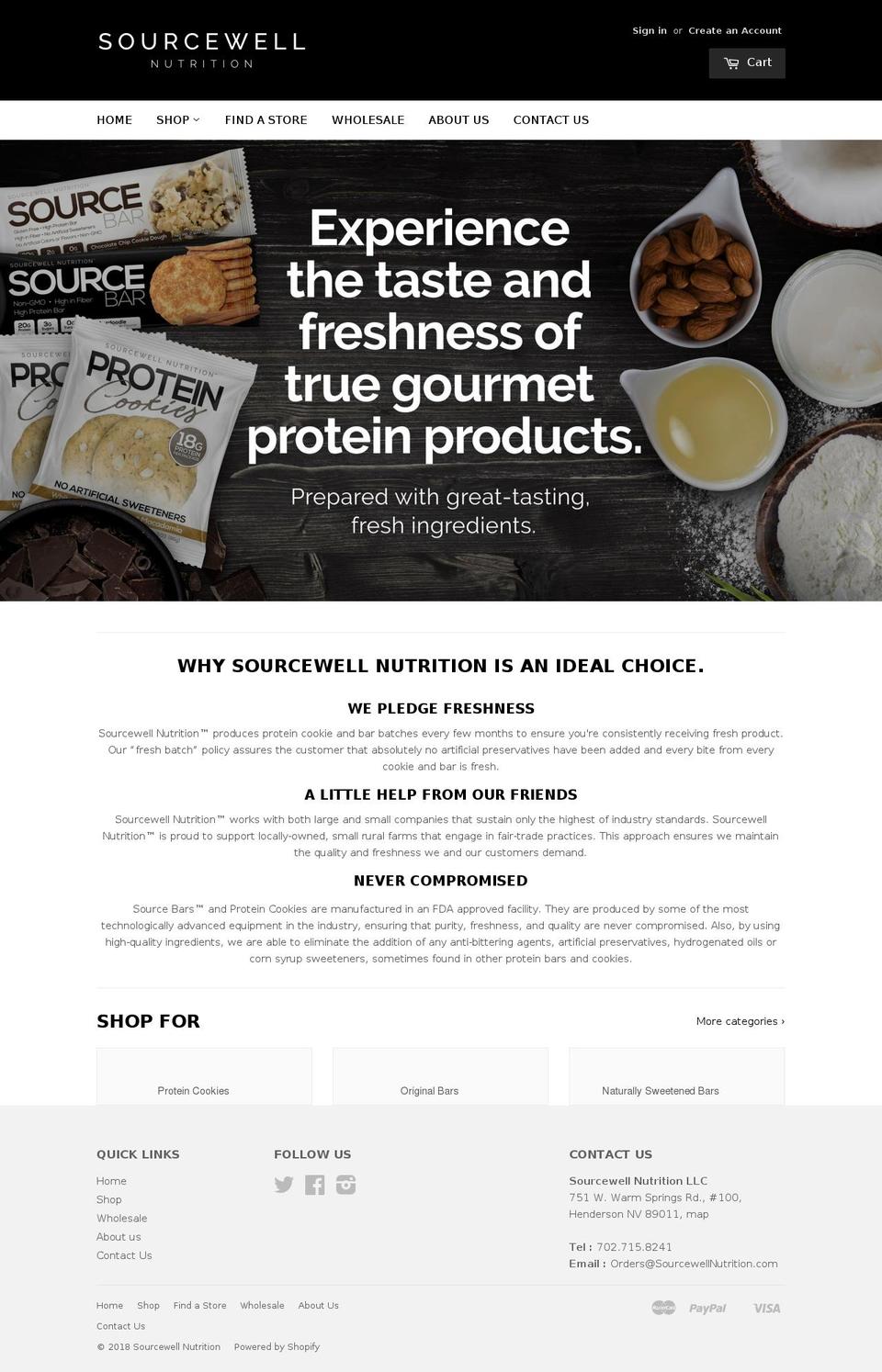 sourcewellnutrition.net shopify website screenshot