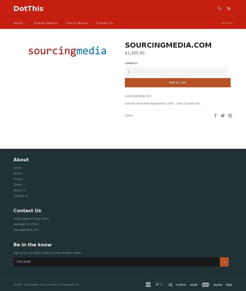 sourcingmedia.com — Shopify storefront screenshot