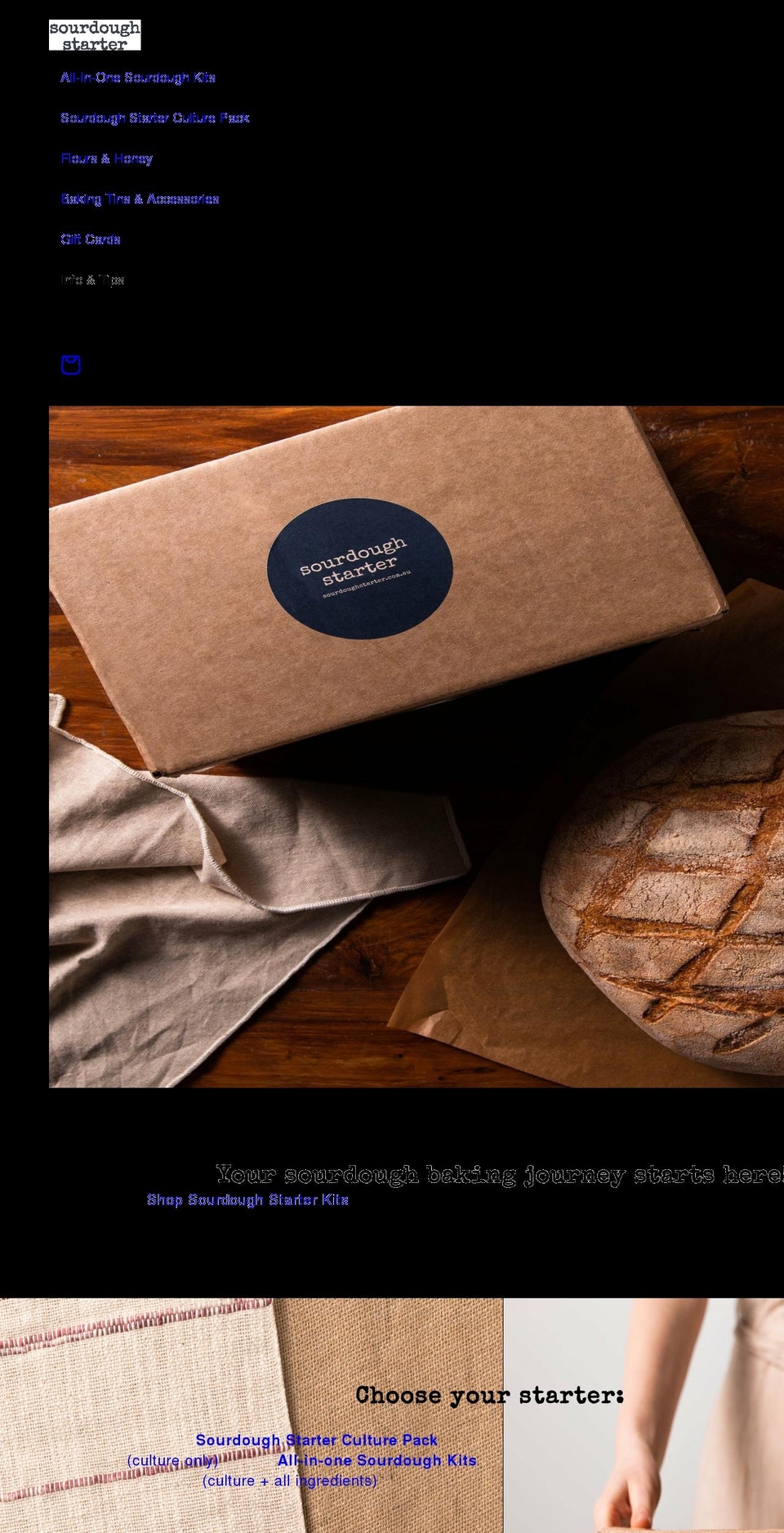 sourdoughstarter.com.au shopify website screenshot