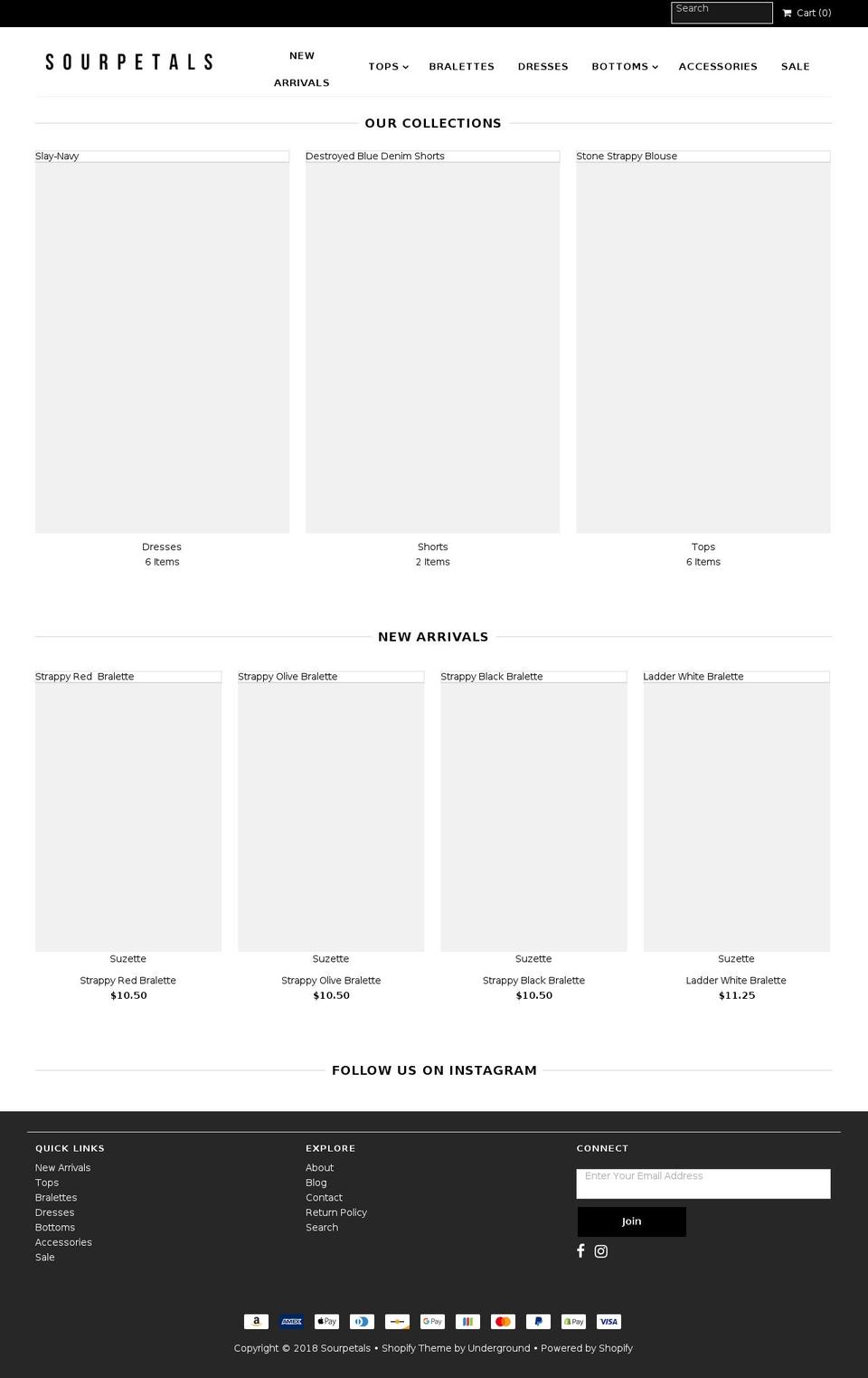 sourpetals.com — Shopify storefront screenshot