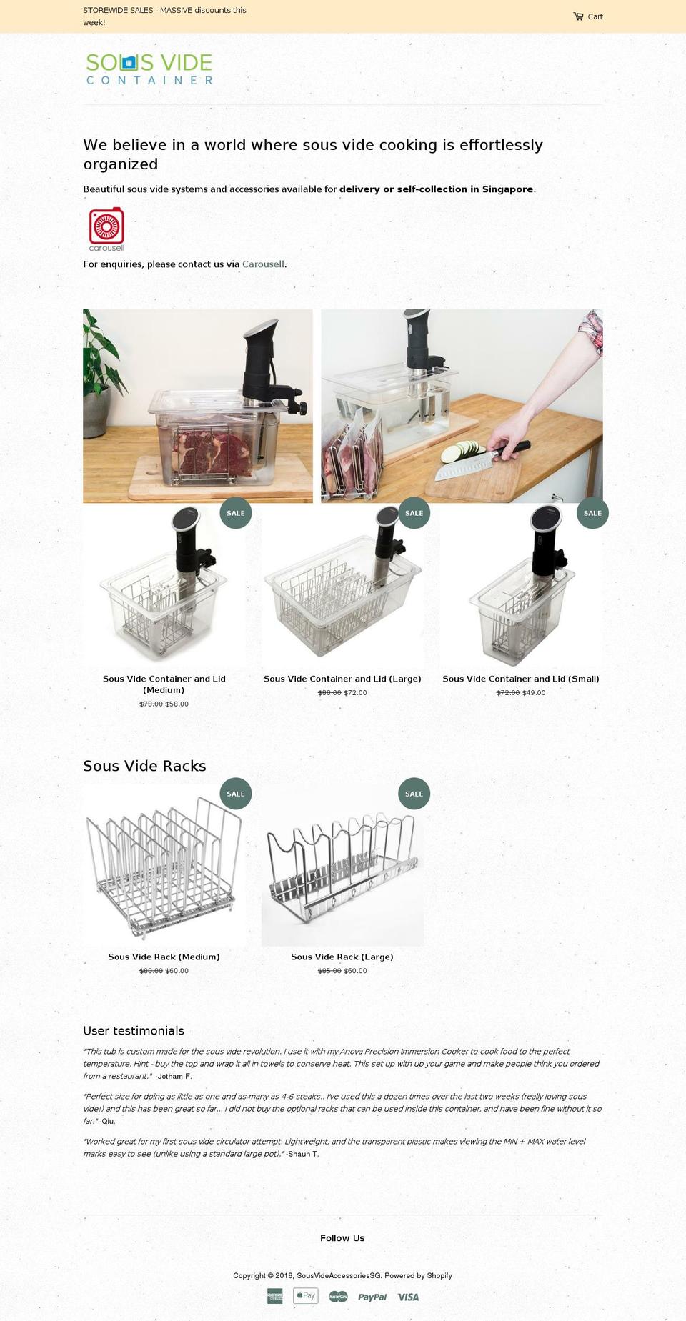sous-vide-container.myshopify.com shopify website screenshot