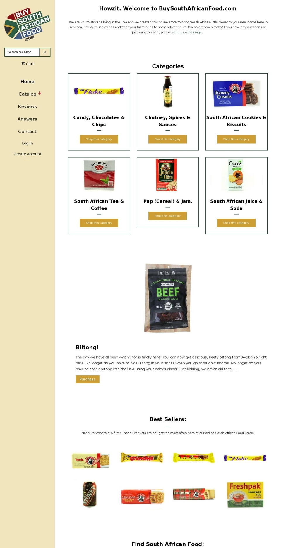 southafricancandy.com — Shopify storefront screenshot