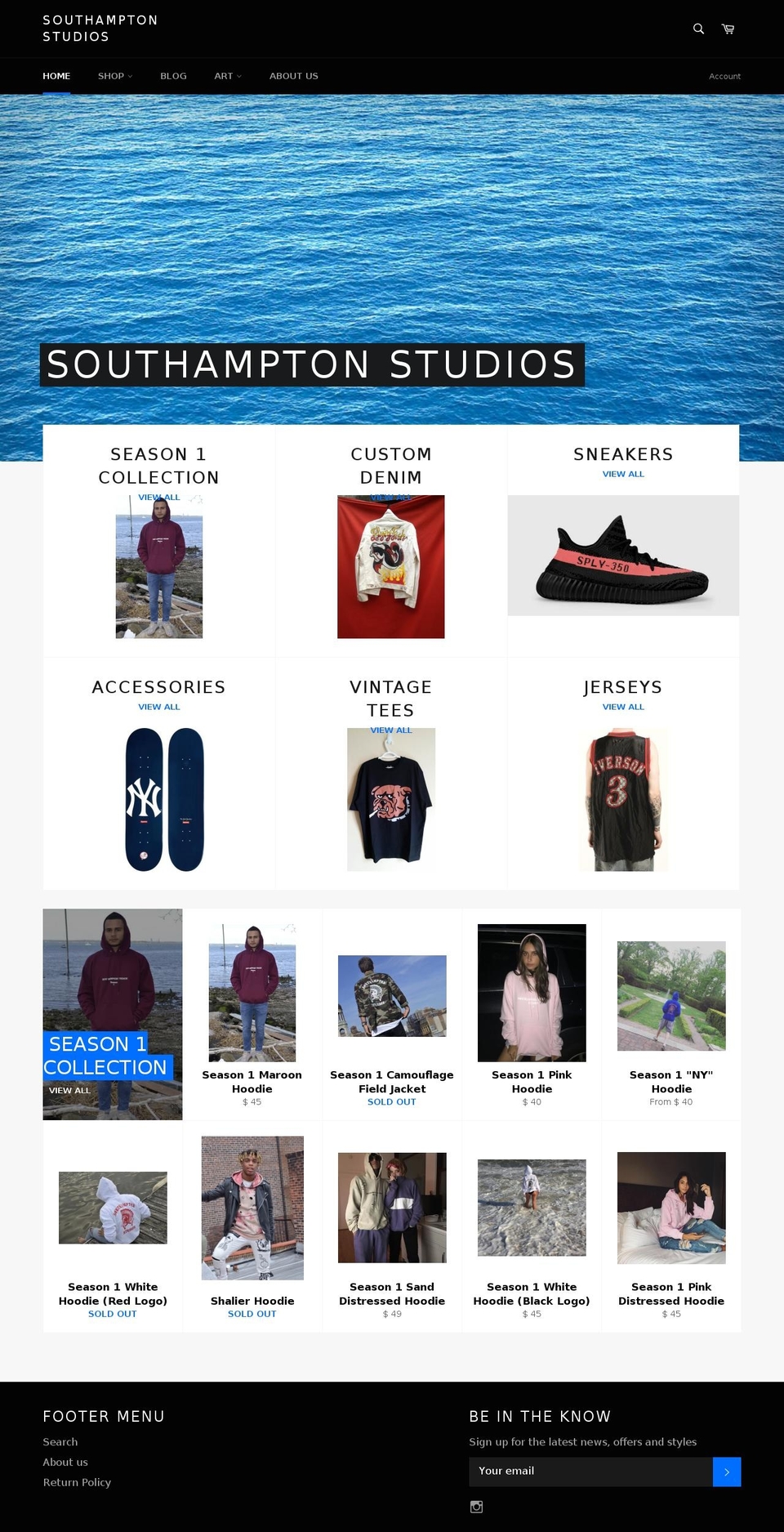 southamptonstudios.com shopify website screenshot