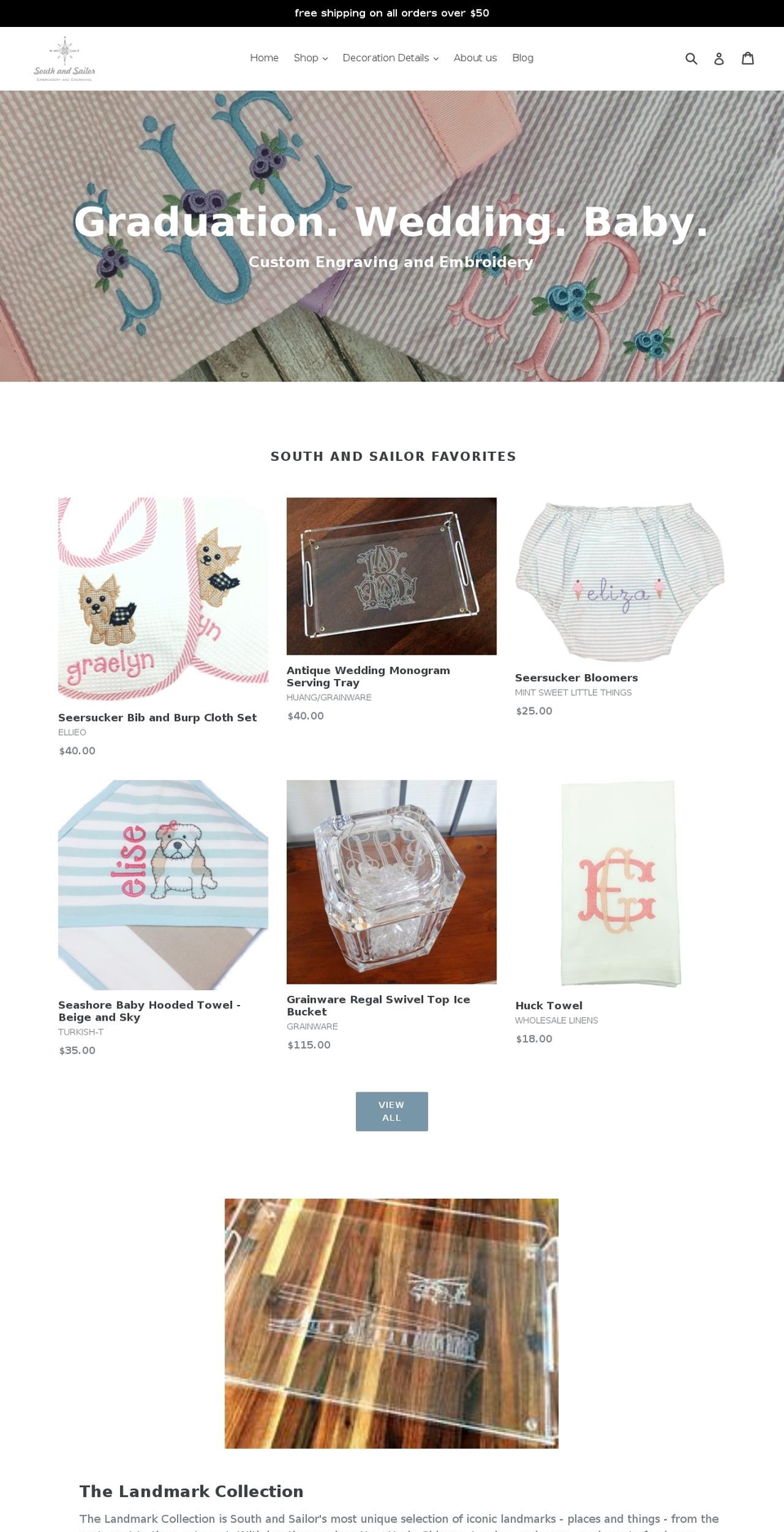 southandsailor.com shopify website screenshot