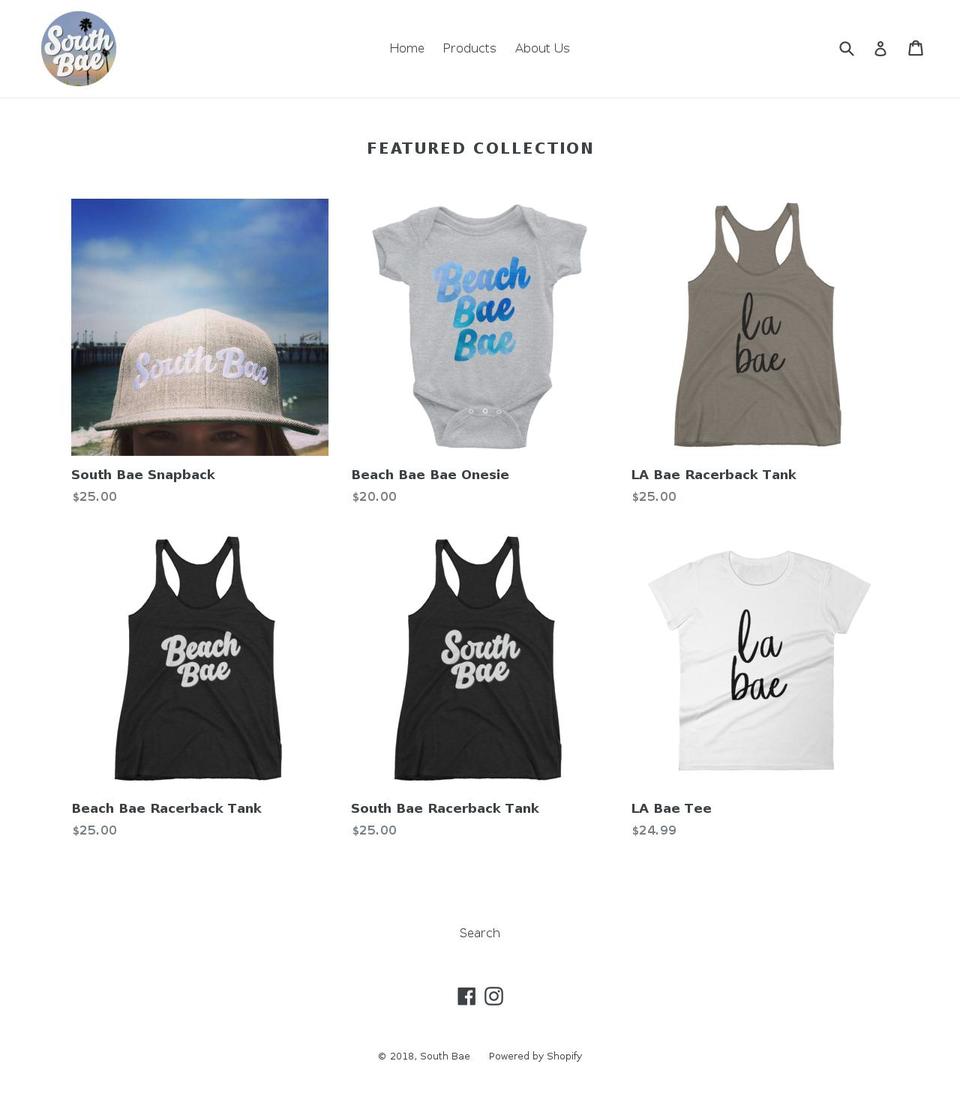southbae.com — Shopify storefront screenshot