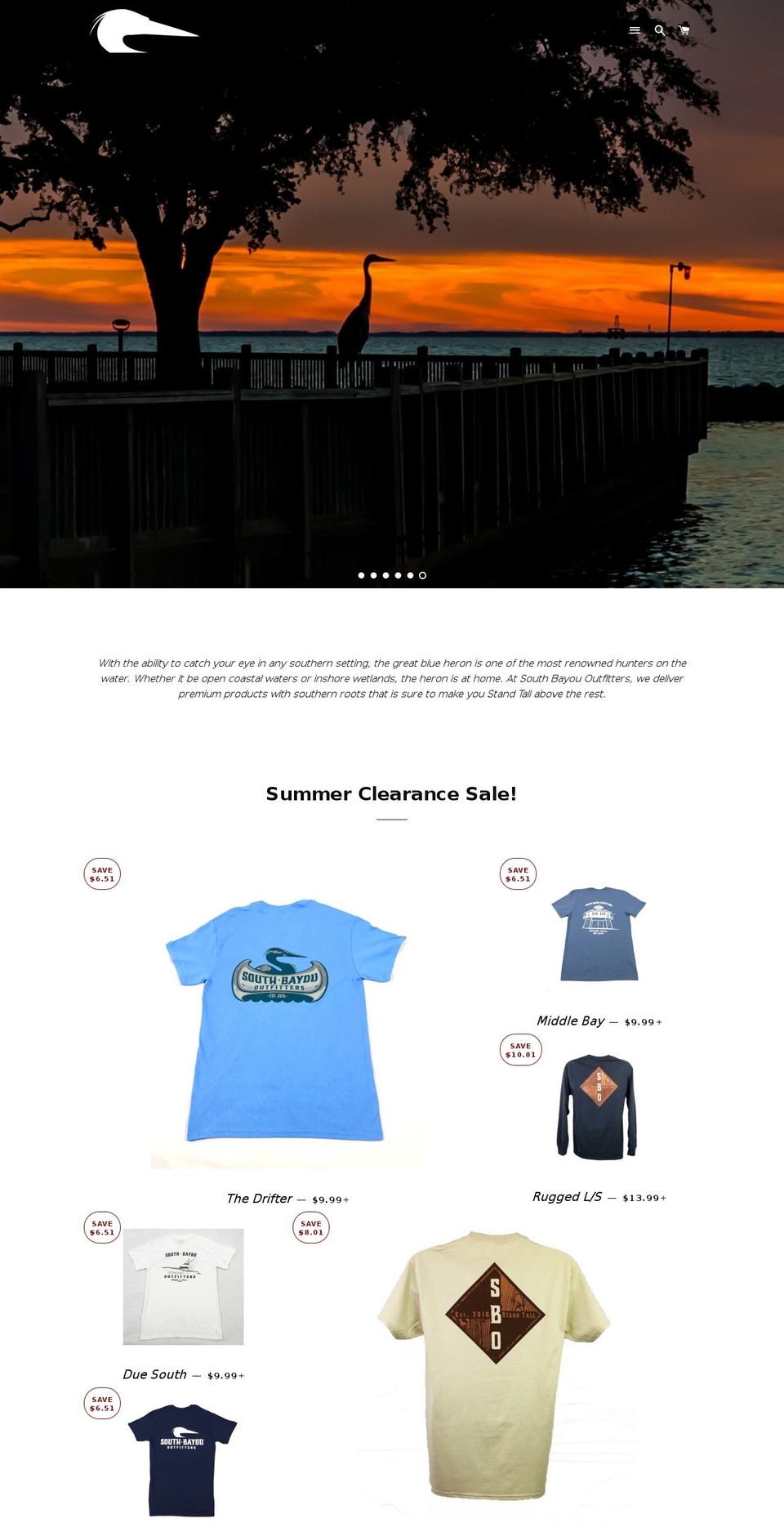 southbayou.com — Shopify storefront screenshot