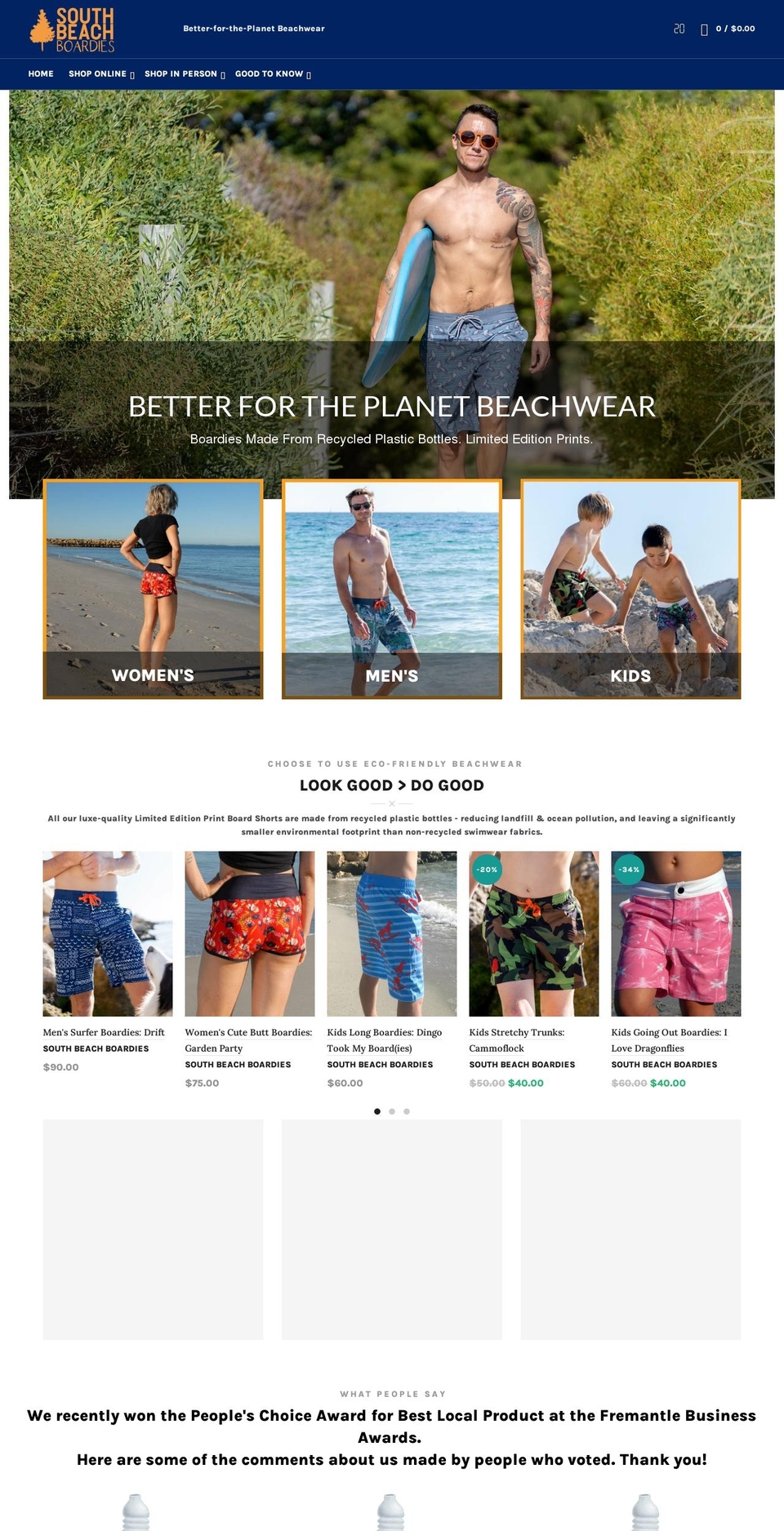 southbeachboardies.com shopify website screenshot