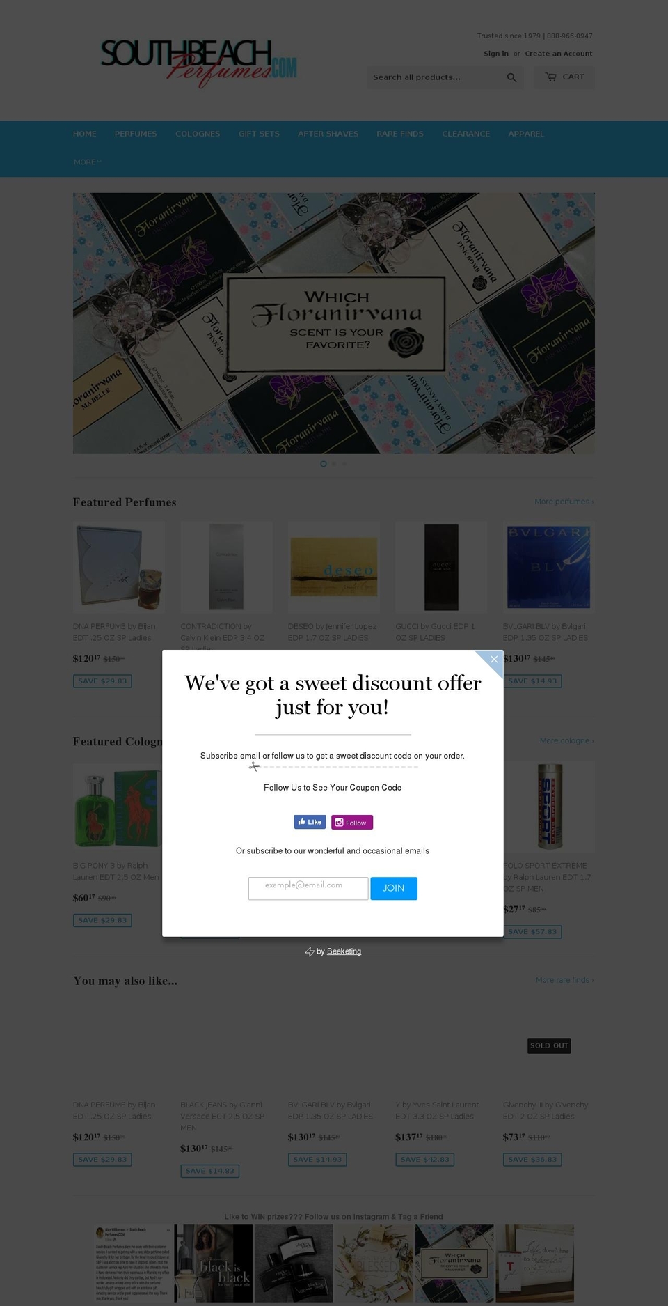 southbeachperfumes.com — Shopify storefront screenshot