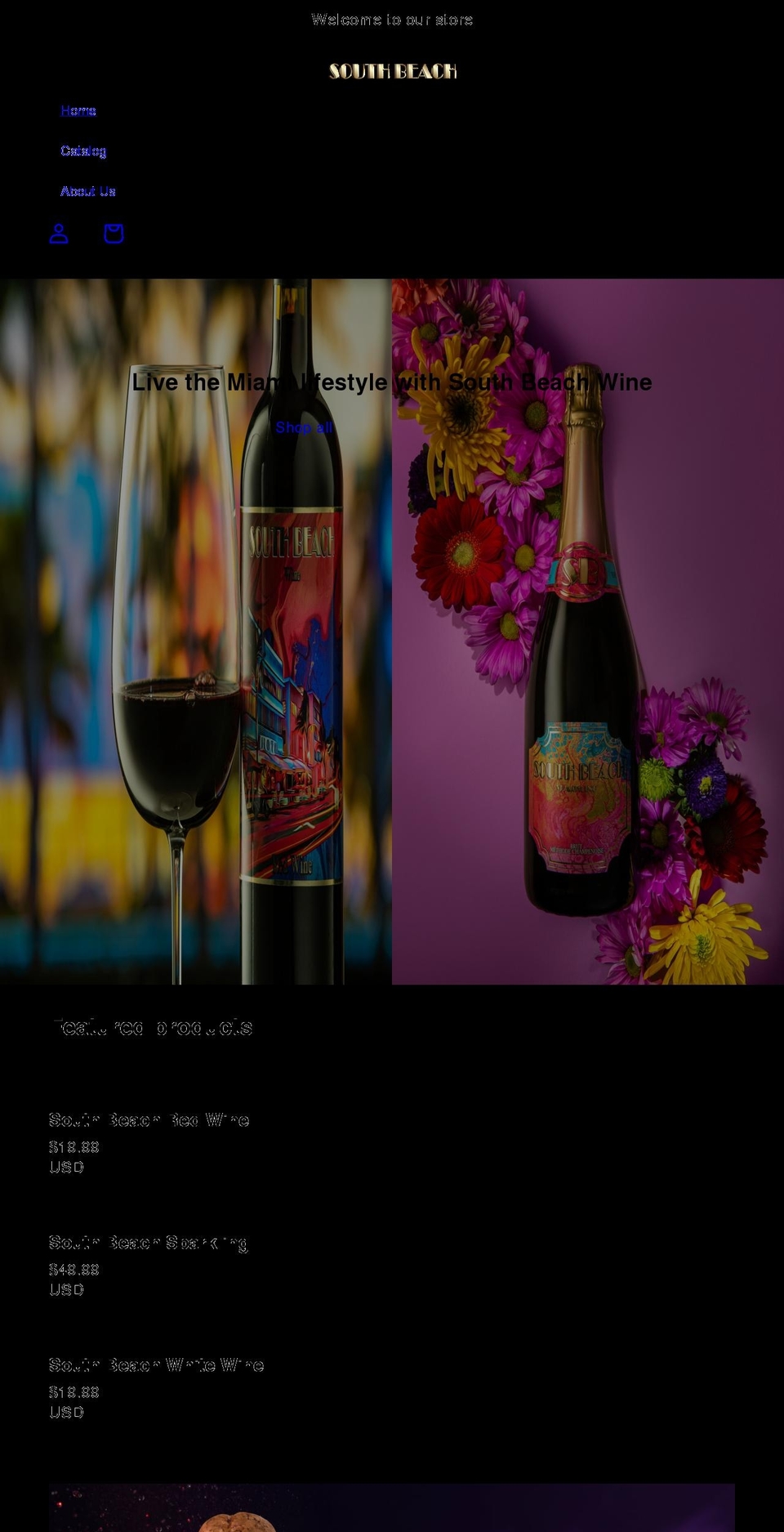 southbeachwine.com shopify website screenshot