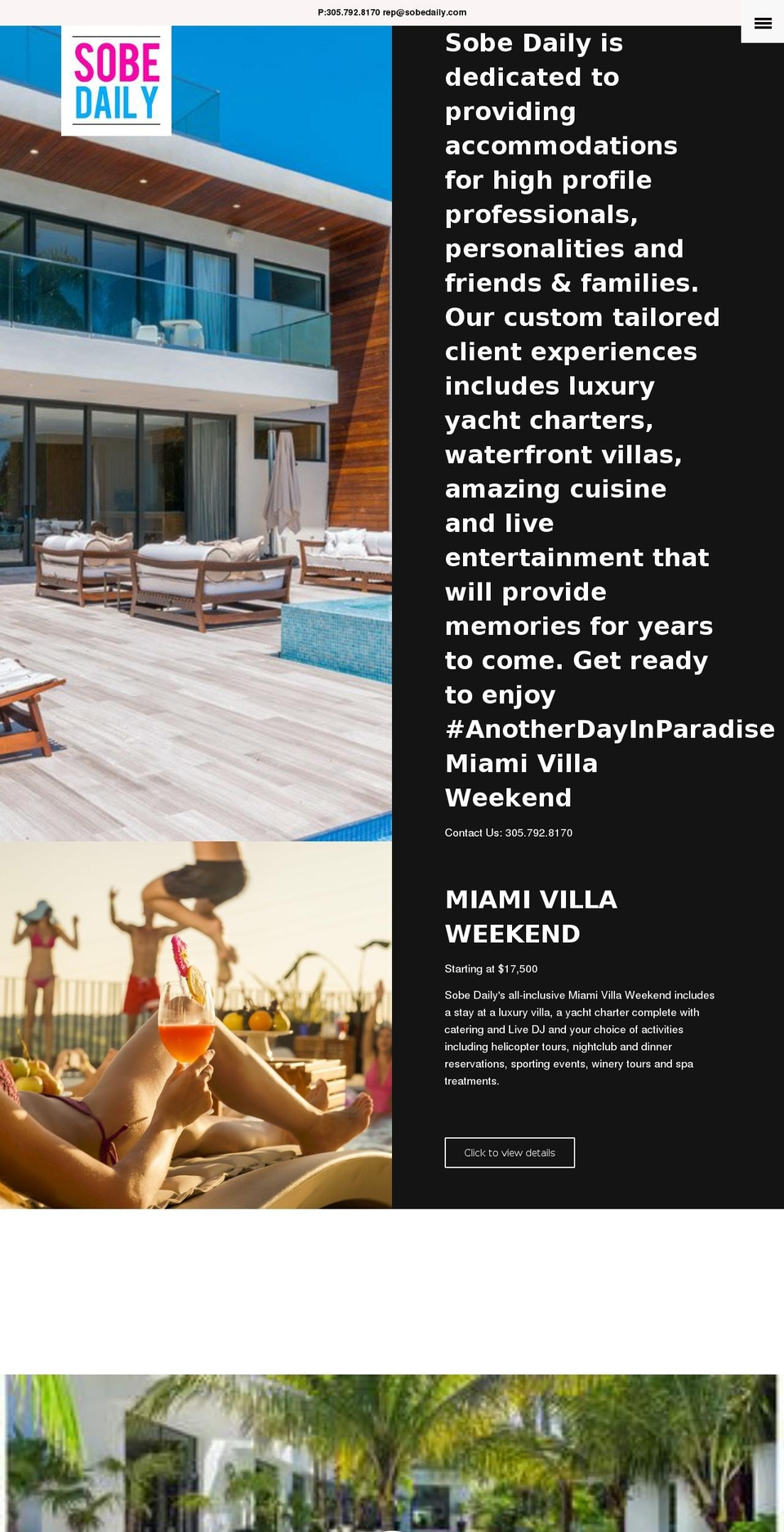 southbeachyachtcharters.com — Shopify storefront screenshot