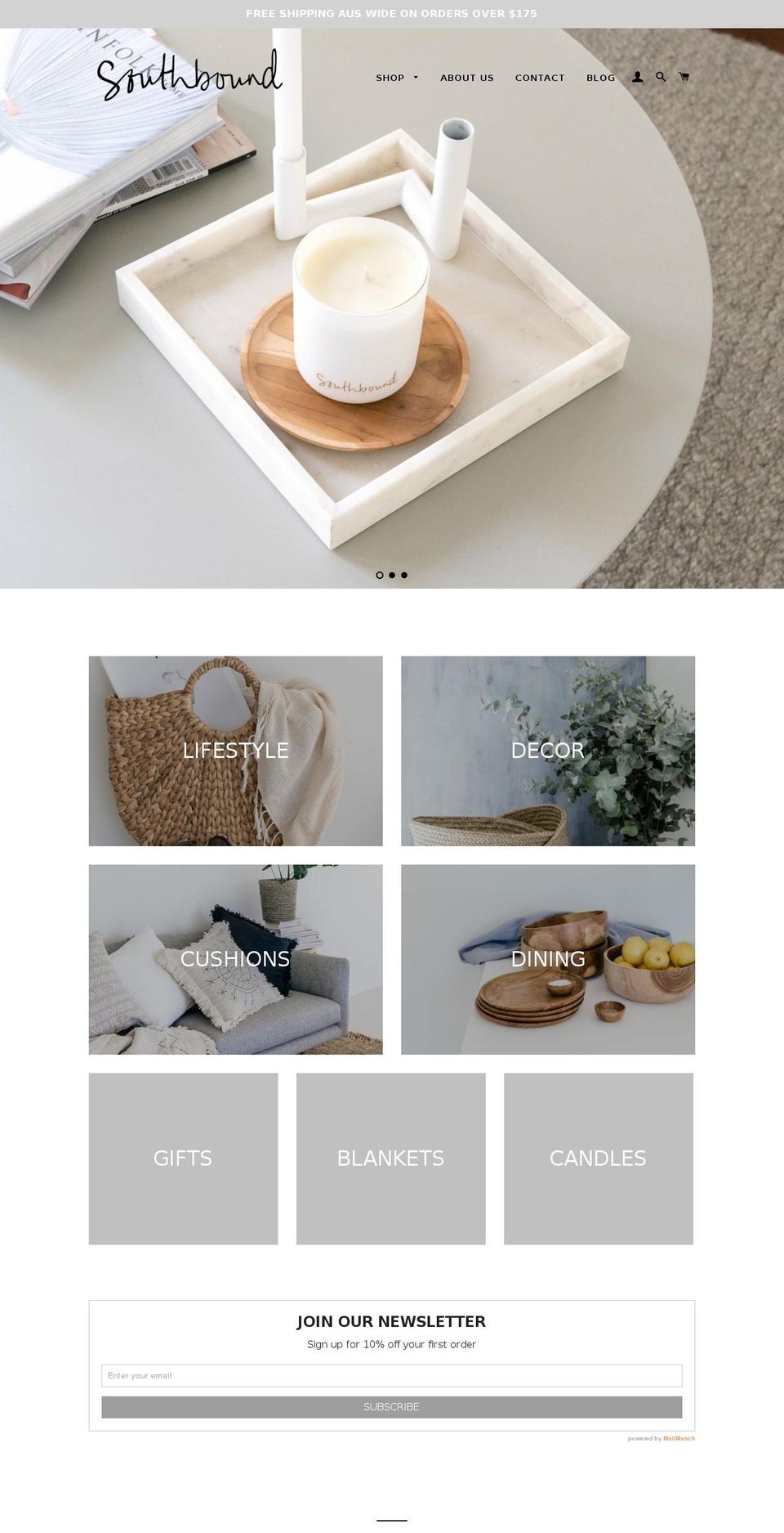 southbound-living.com — Shopify storefront screenshot
