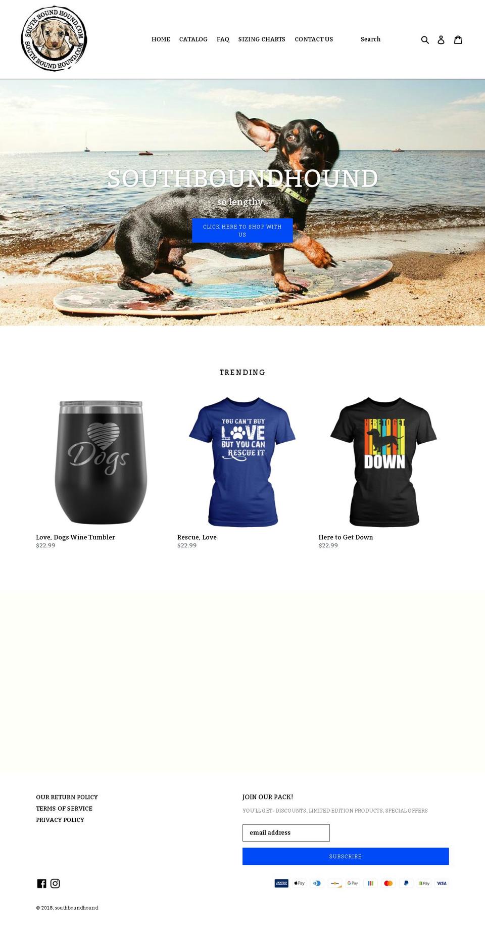 southboundhound.com — Shopify storefront screenshot