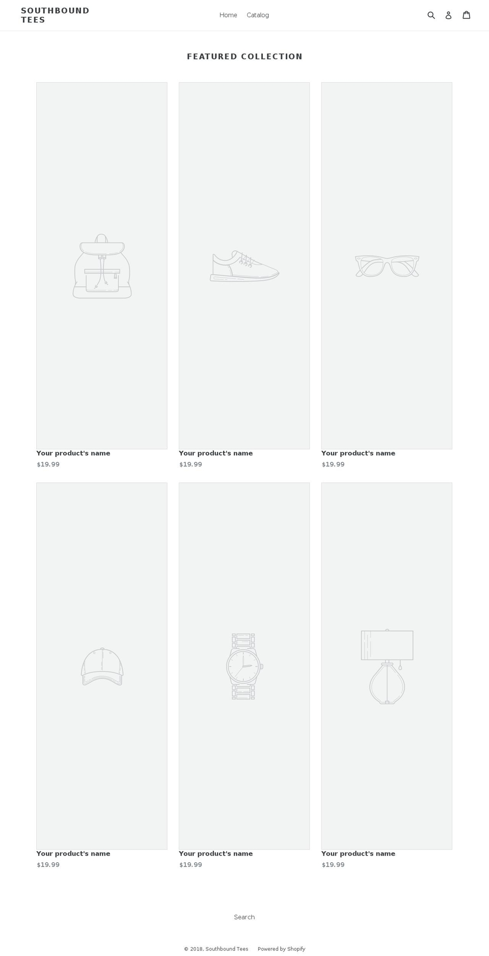 southboundtees.com shopify website screenshot