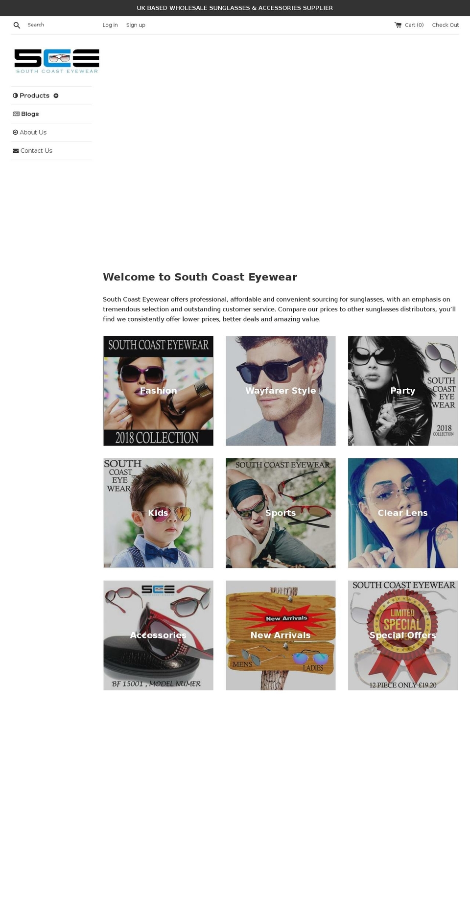 southcoasteyewear.com — Shopify storefront screenshot