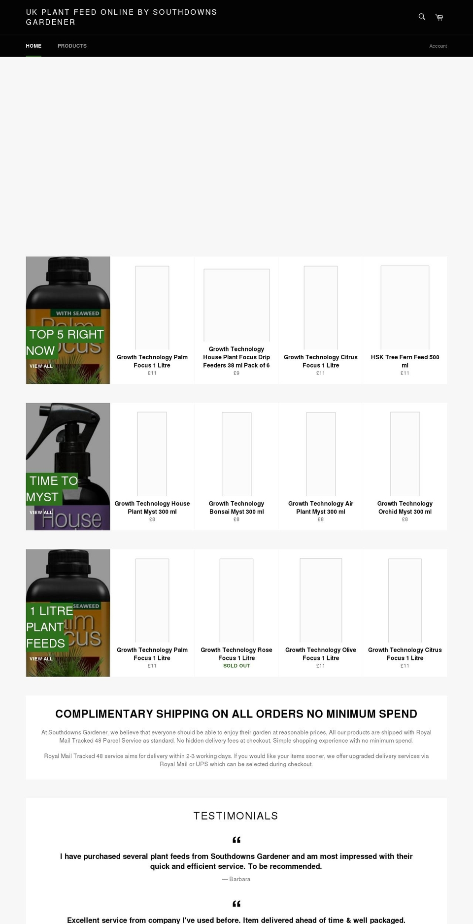 southdownsgardener.com shopify website screenshot