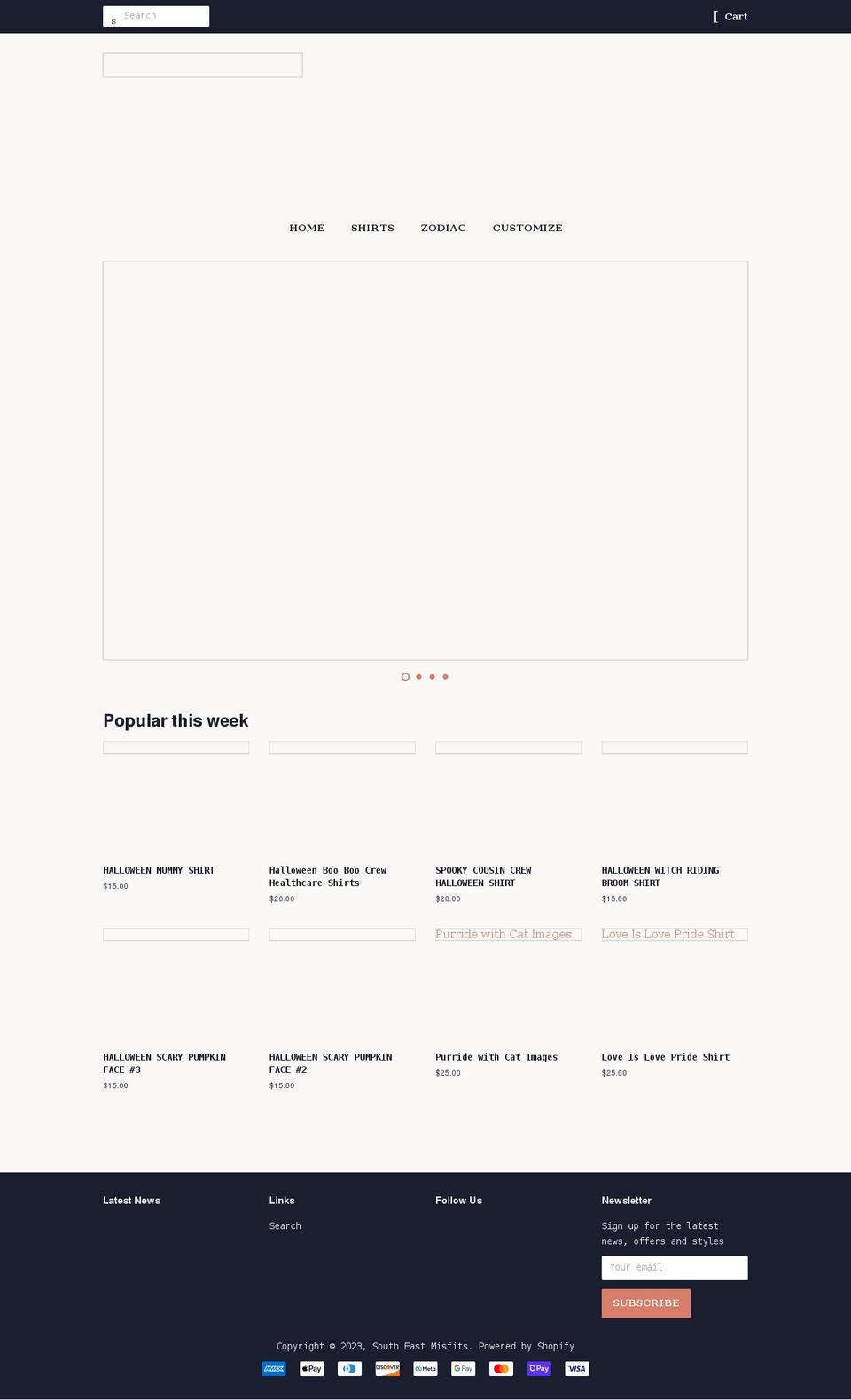 southeastmisfits.com shopify website screenshot