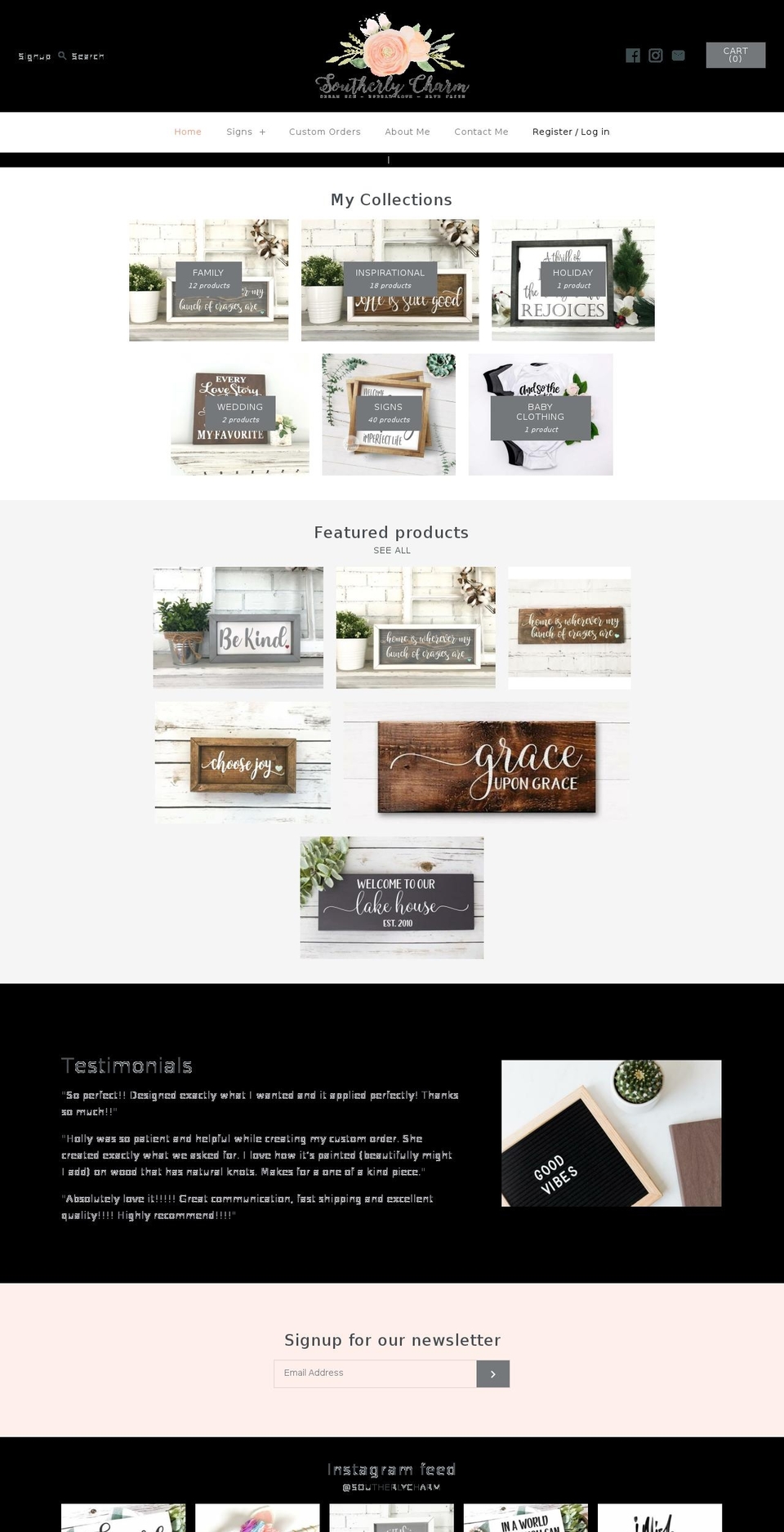 southerlycharm.com — Shopify storefront screenshot