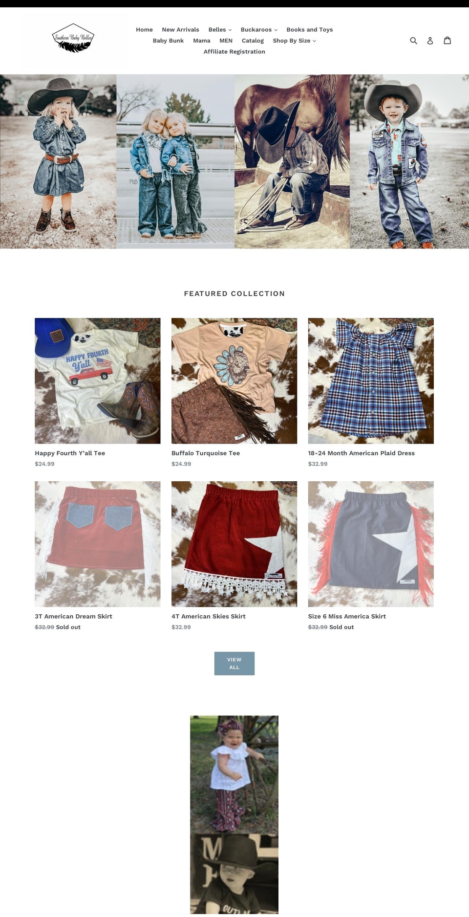 southern-baby-belles.com shopify website screenshot