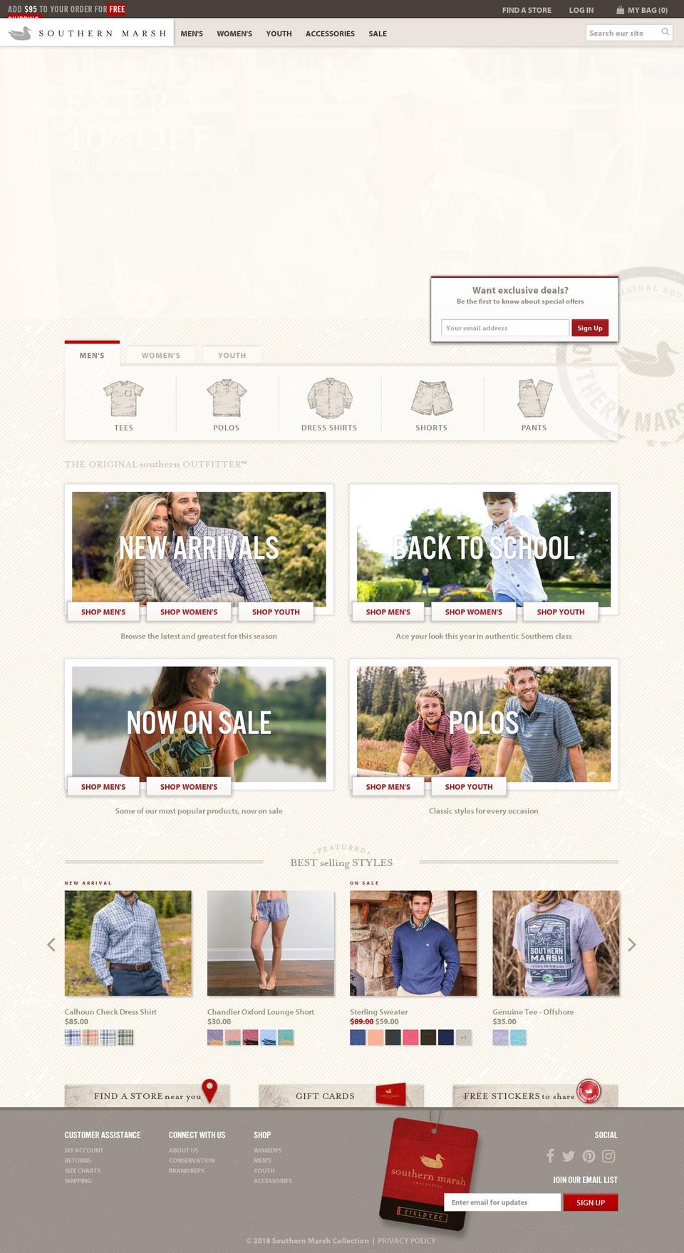 southern-marsh.com — Shopify storefront screenshot