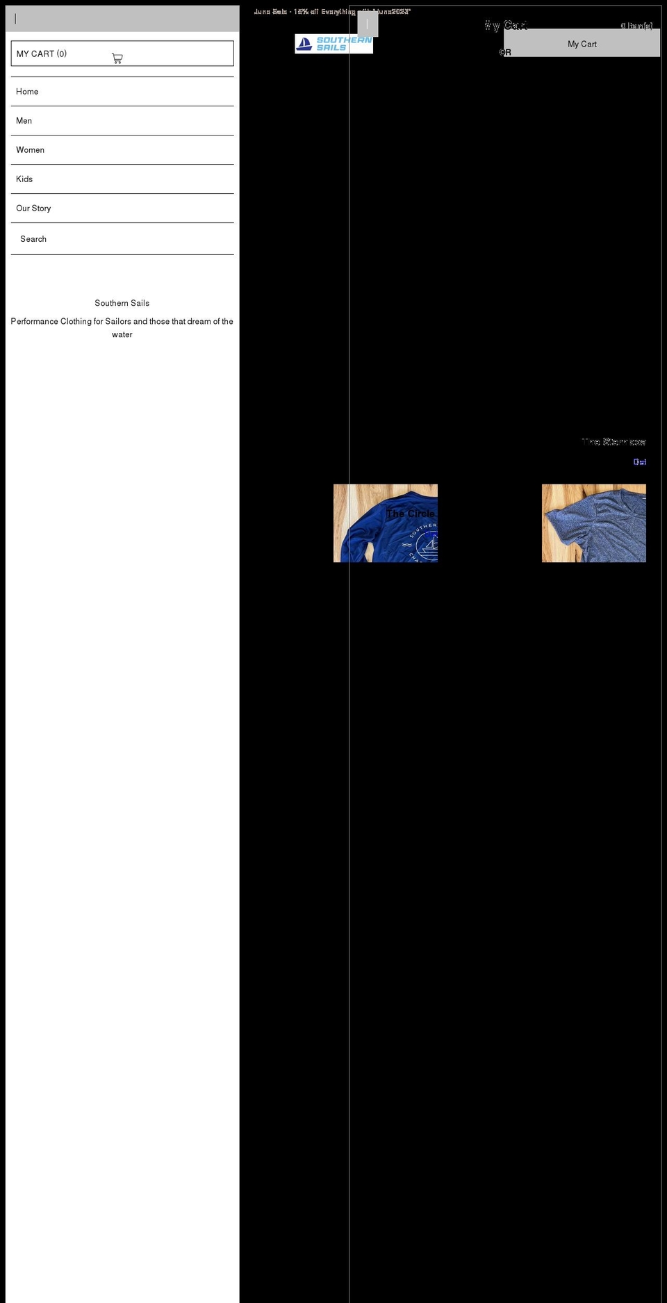 southern-sails.com shopify website screenshot