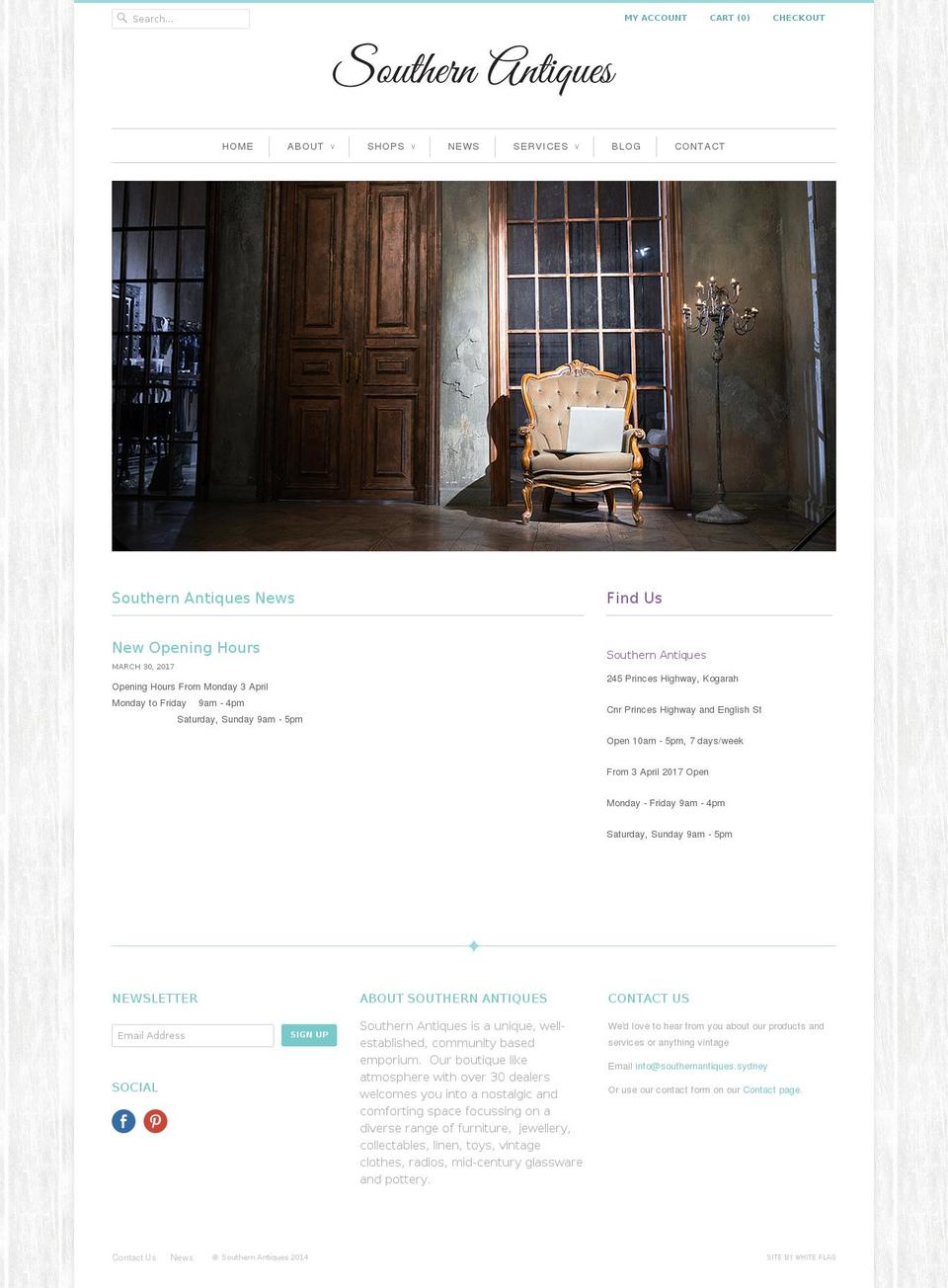 southernantiques.sydney shopify website screenshot