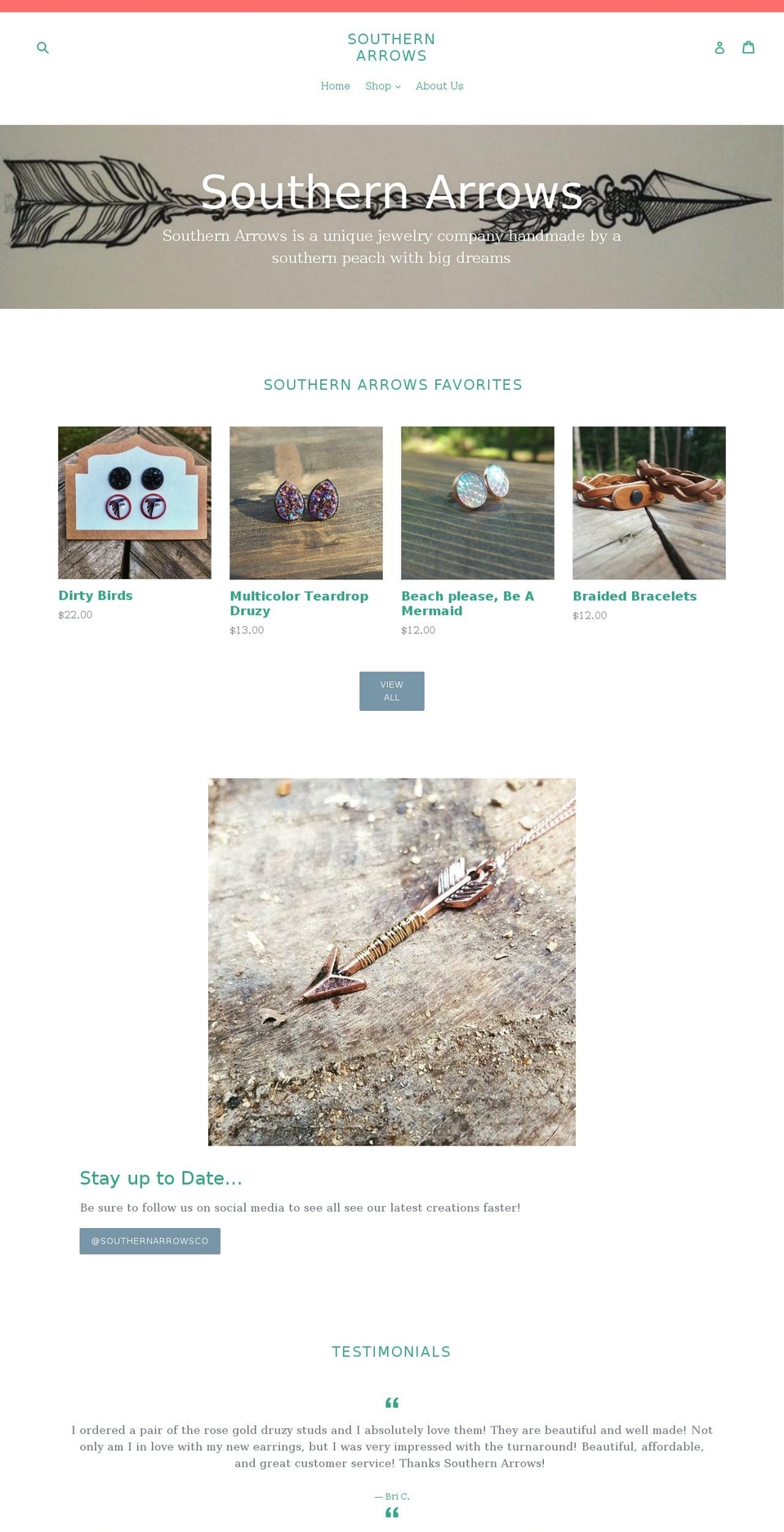 southernarrows.com — Shopify storefront screenshot