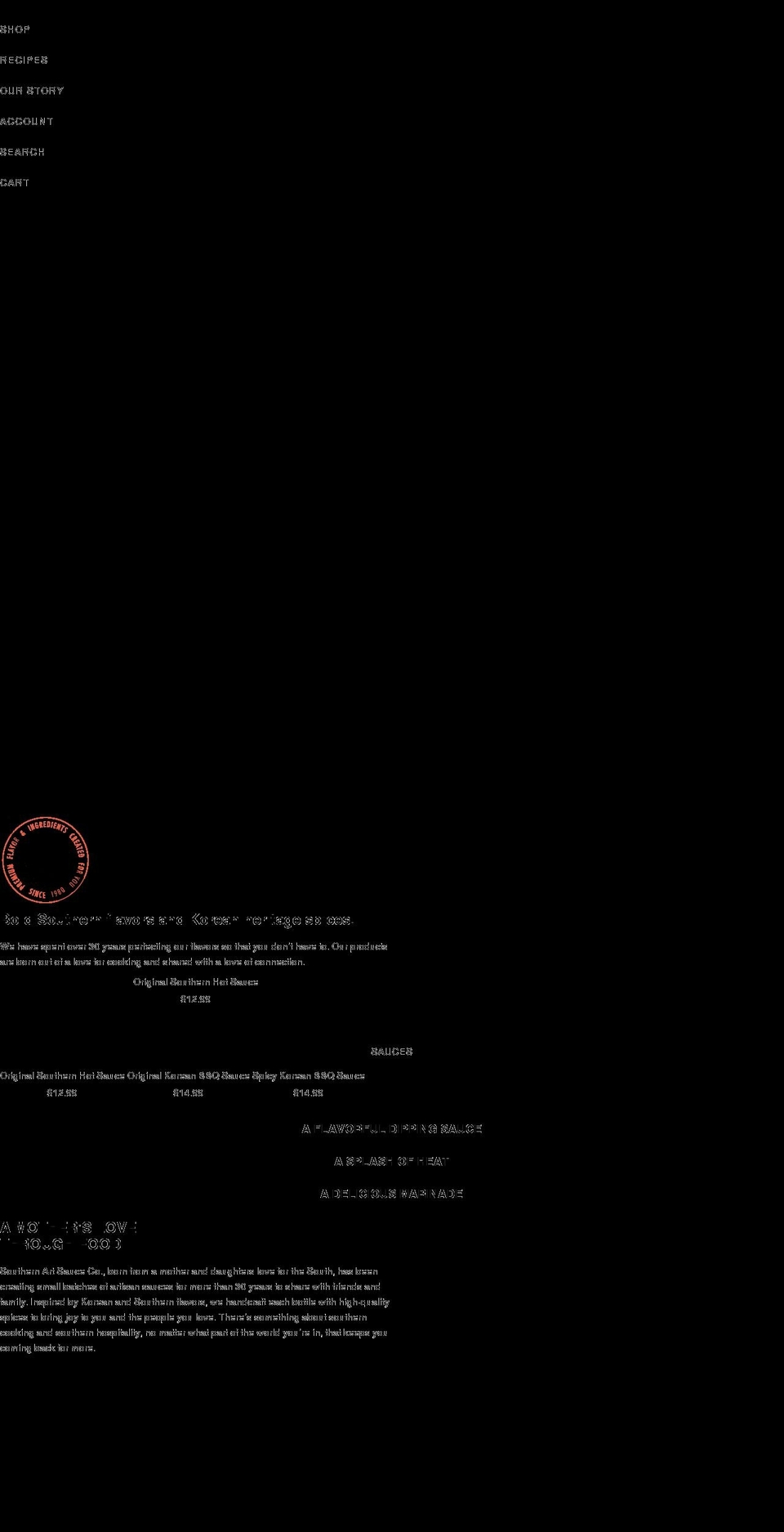 southernartco.com shopify website screenshot