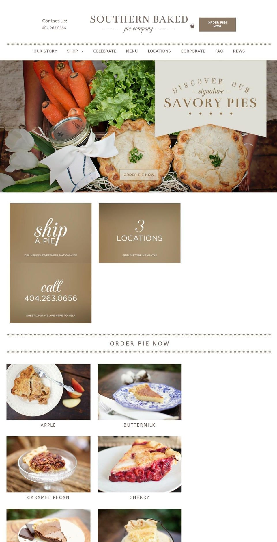 southernbakedpie.com shopify website screenshot