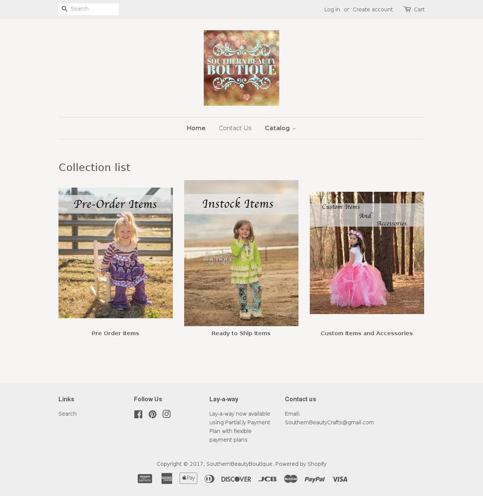 southernbeautyboutique.com shopify website screenshot
