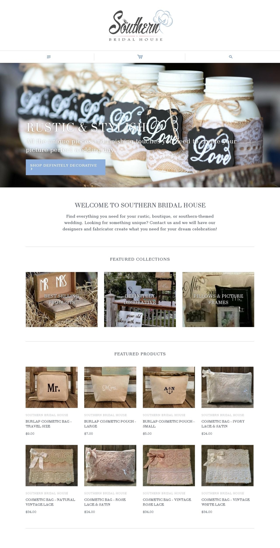 southernbridalhouse.com — Shopify storefront screenshot