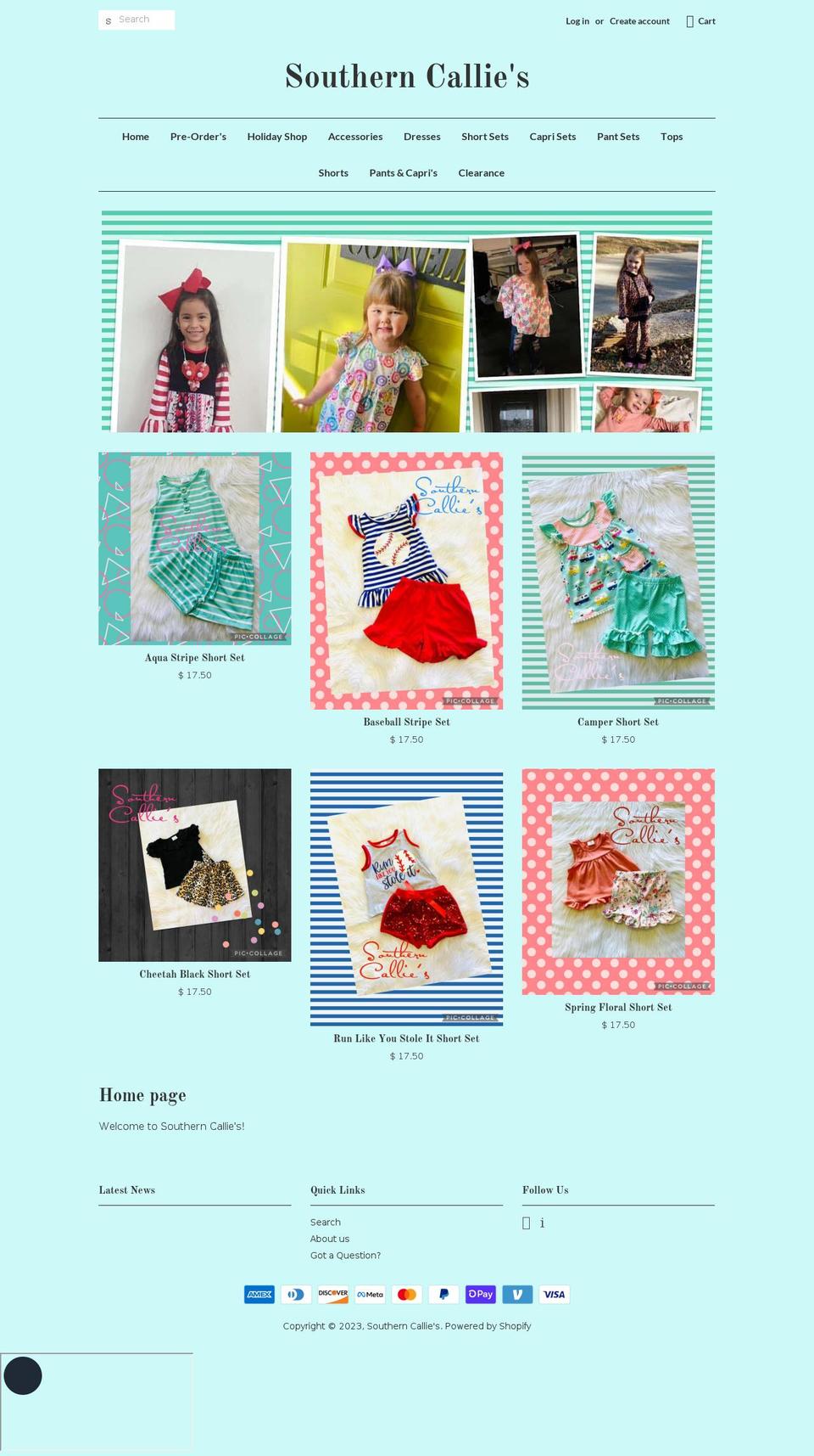 southerncallies.com shopify website screenshot