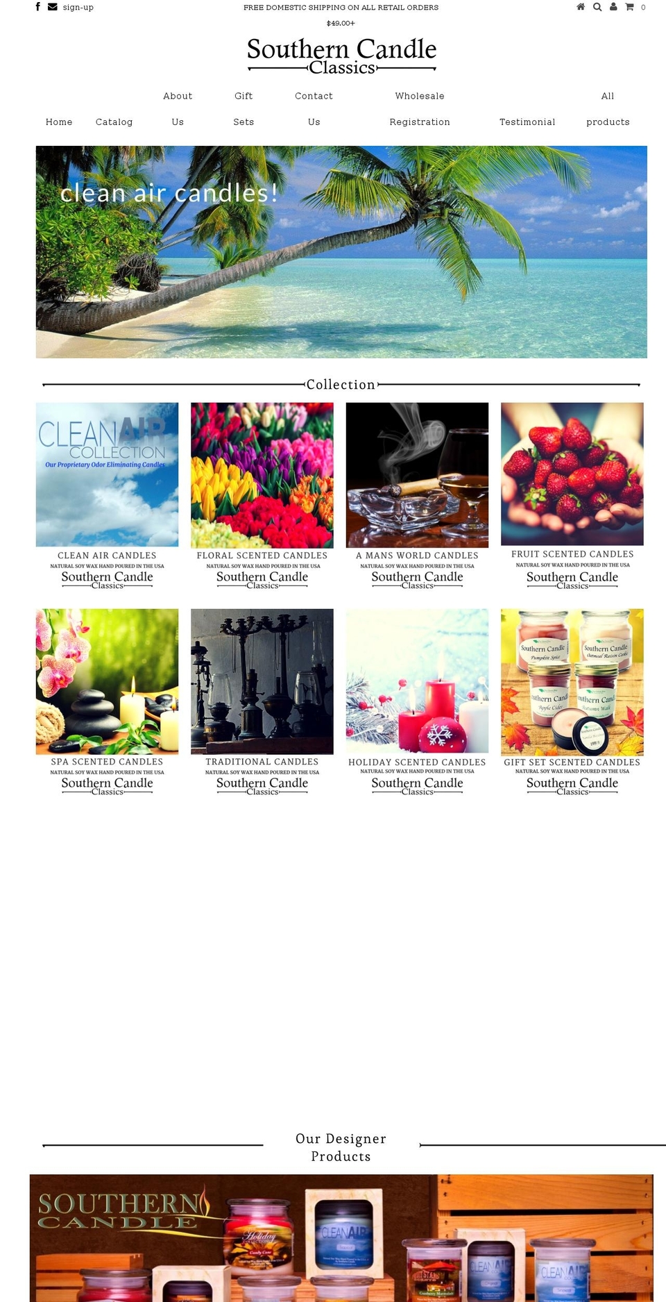 southerncandleclassics.com — Shopify storefront screenshot