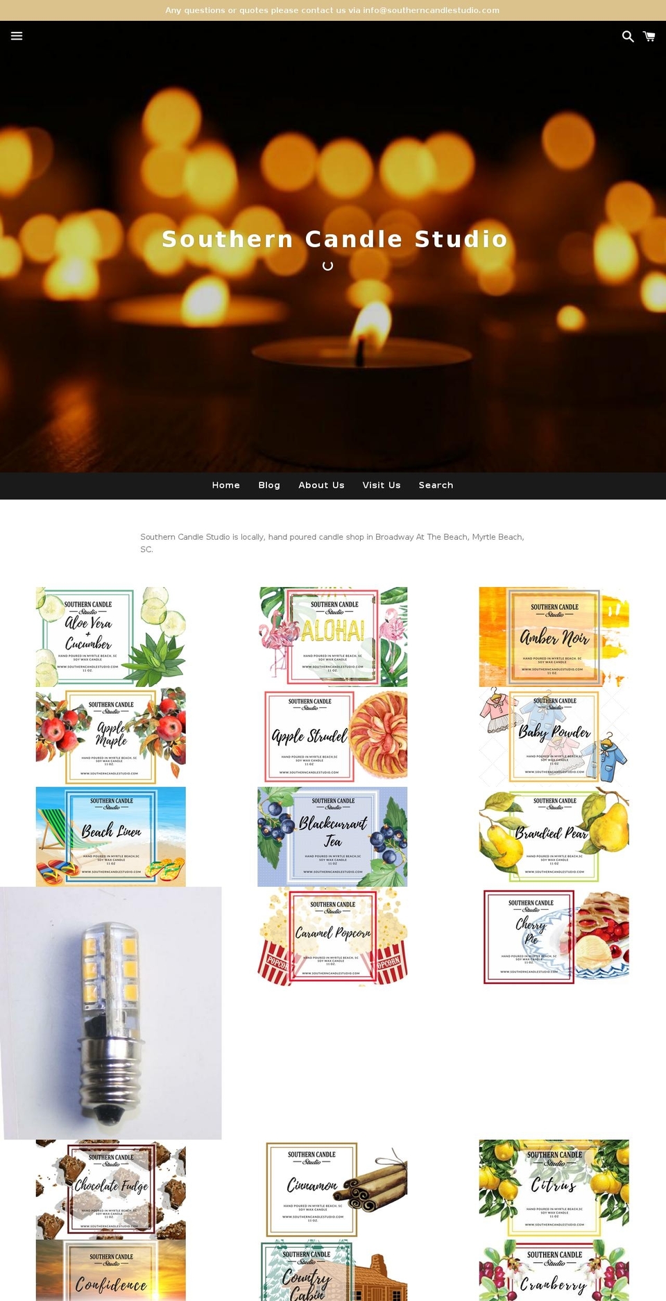 southerncandlestudio.com shopify website screenshot