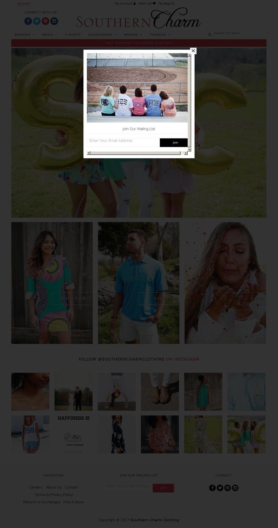 southerncharmclothing.com shopify website screenshot