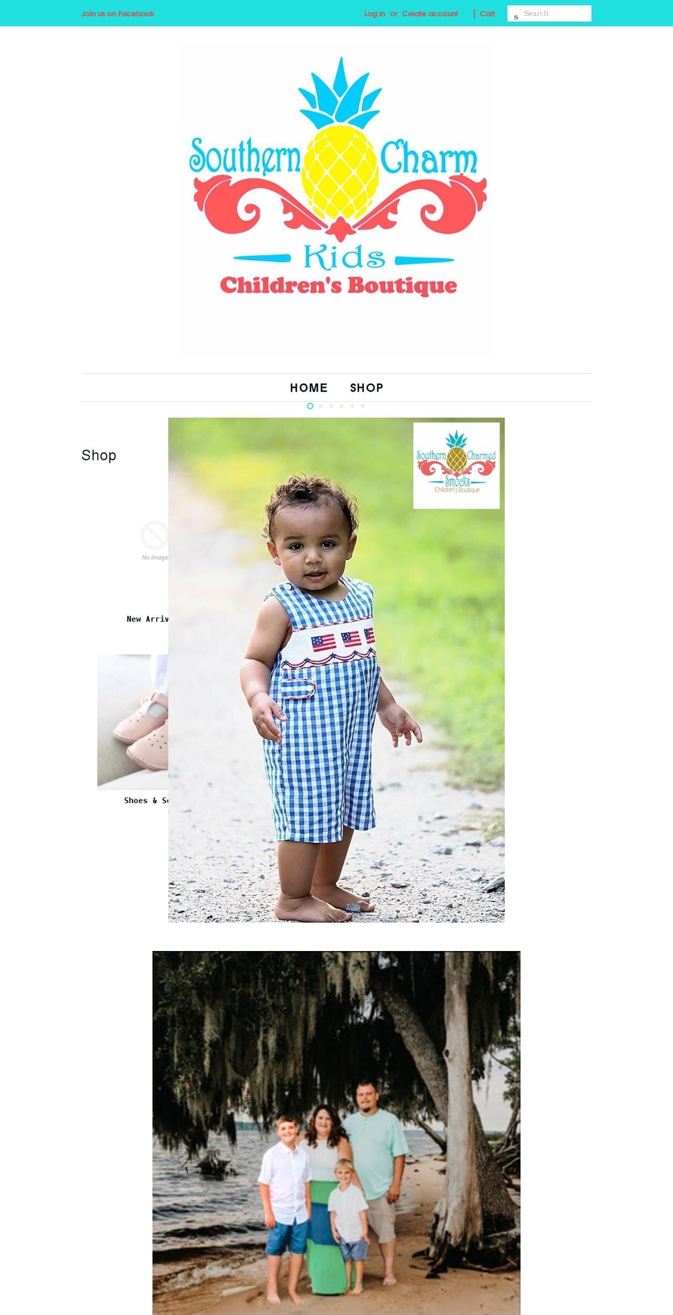southerncharmedsmocks.com — Shopify storefront screenshot