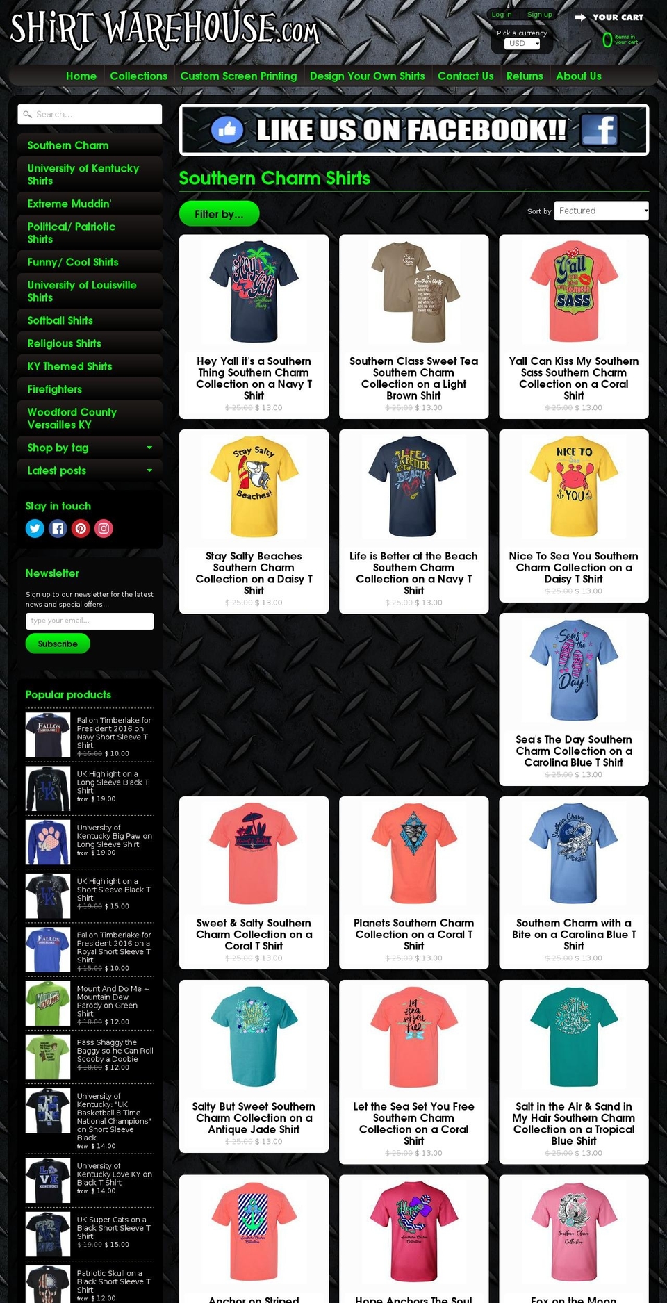 southerncharmshirts.com — Shopify storefront screenshot