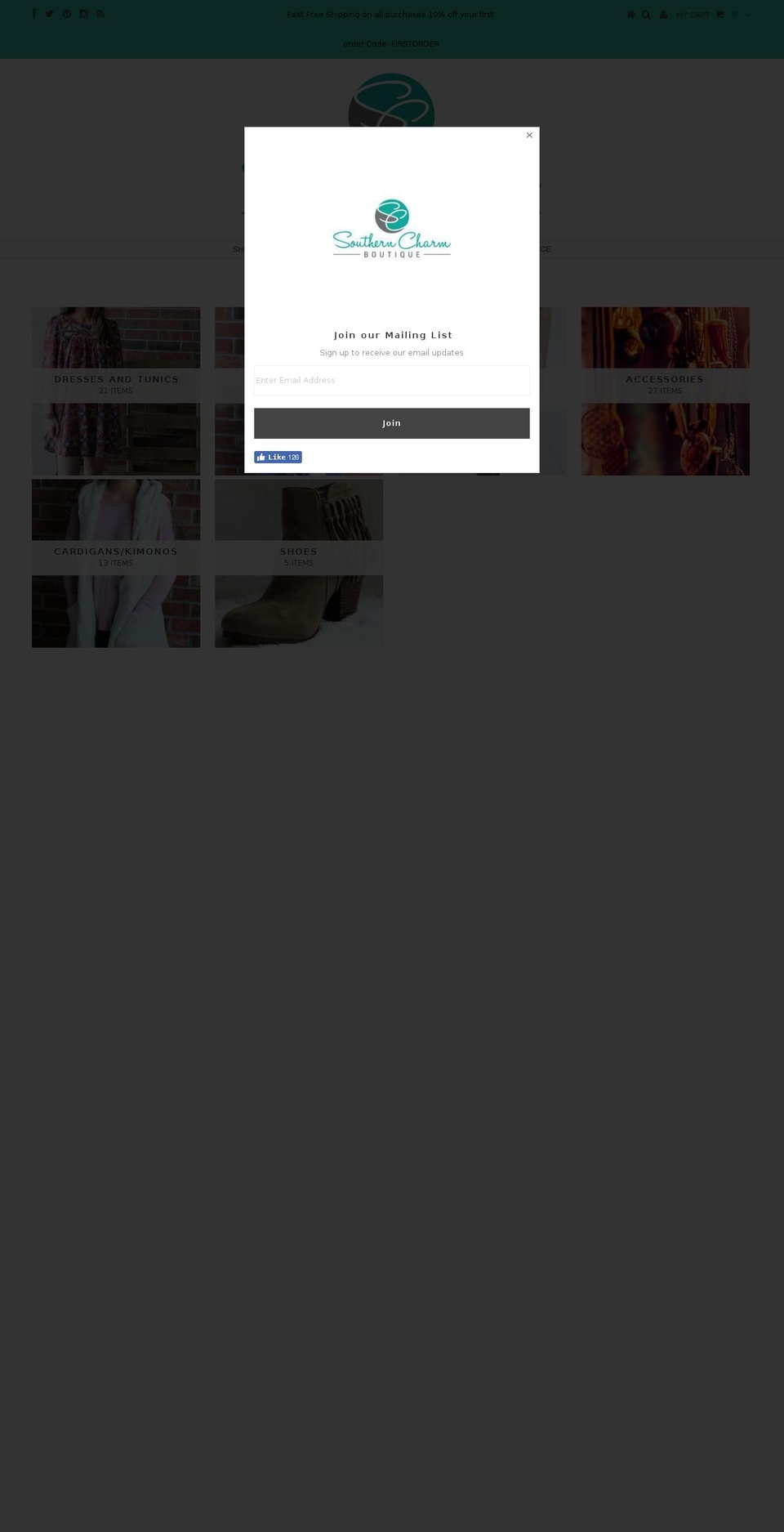 southerncharmshops.com — Shopify storefront screenshot