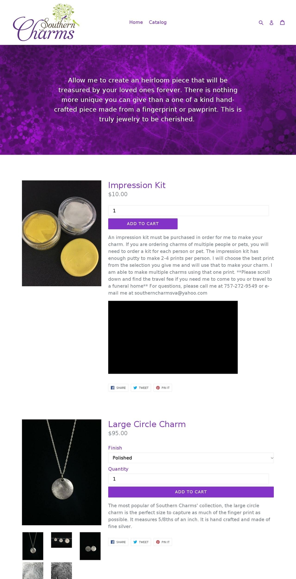 southerncharmsva.com — Shopify storefront screenshot
