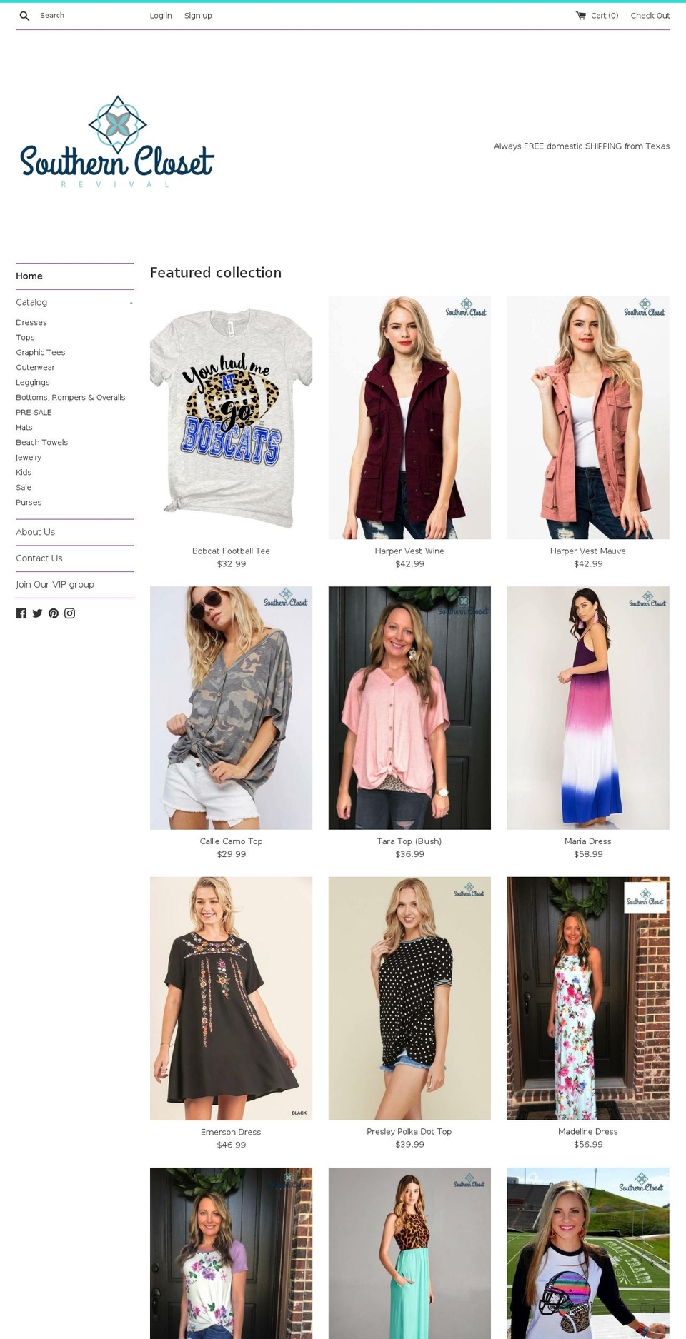 southernclosetrevival.com — Shopify storefront screenshot