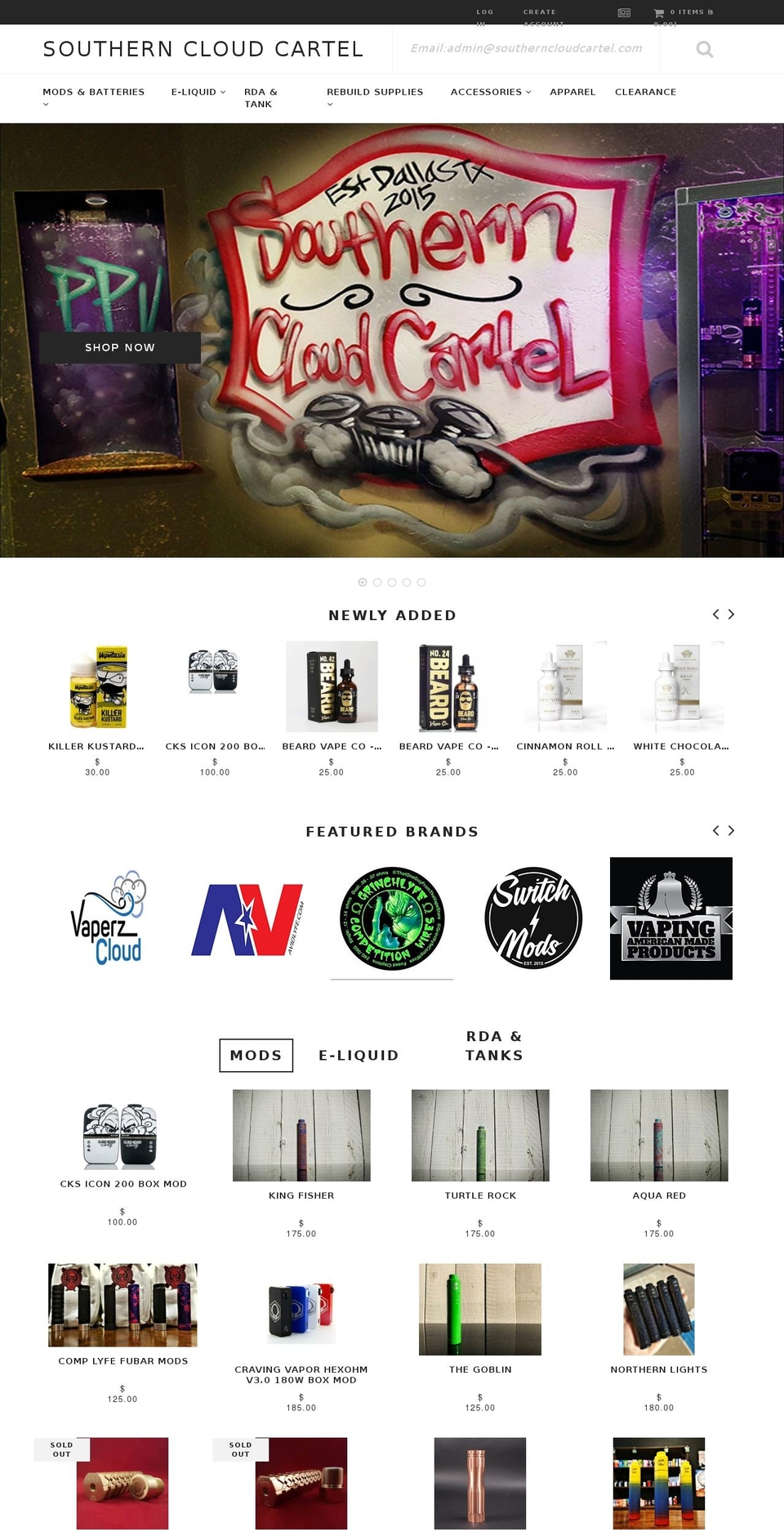 southerncloudcartel.com shopify website screenshot